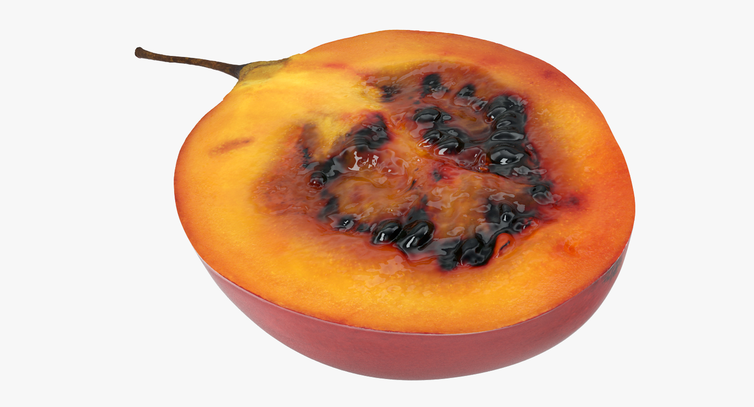 Tree Tomato Tamarillo Whole Half 3D