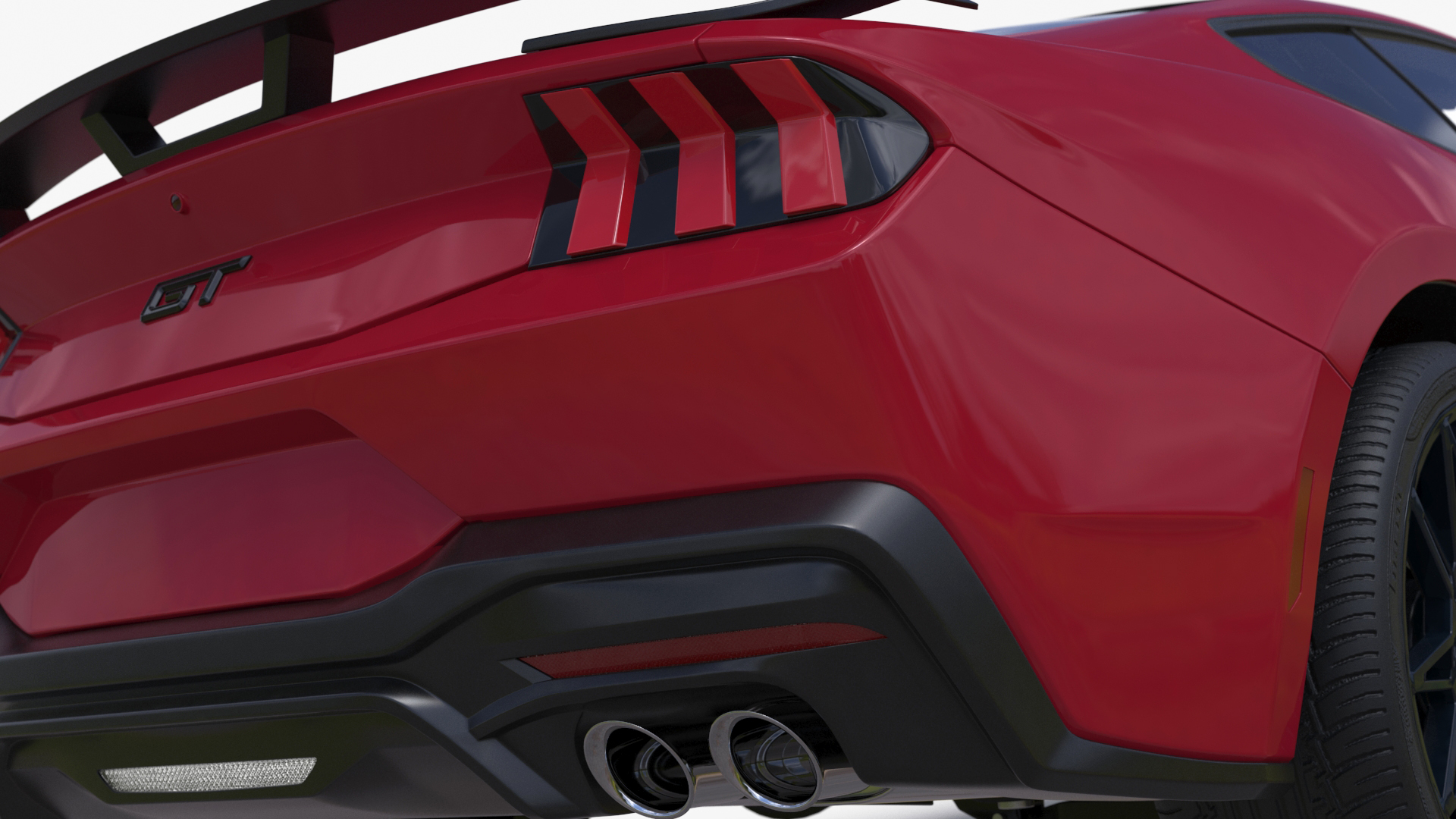 3D Ford Mustang 2024 Red Rigged model
