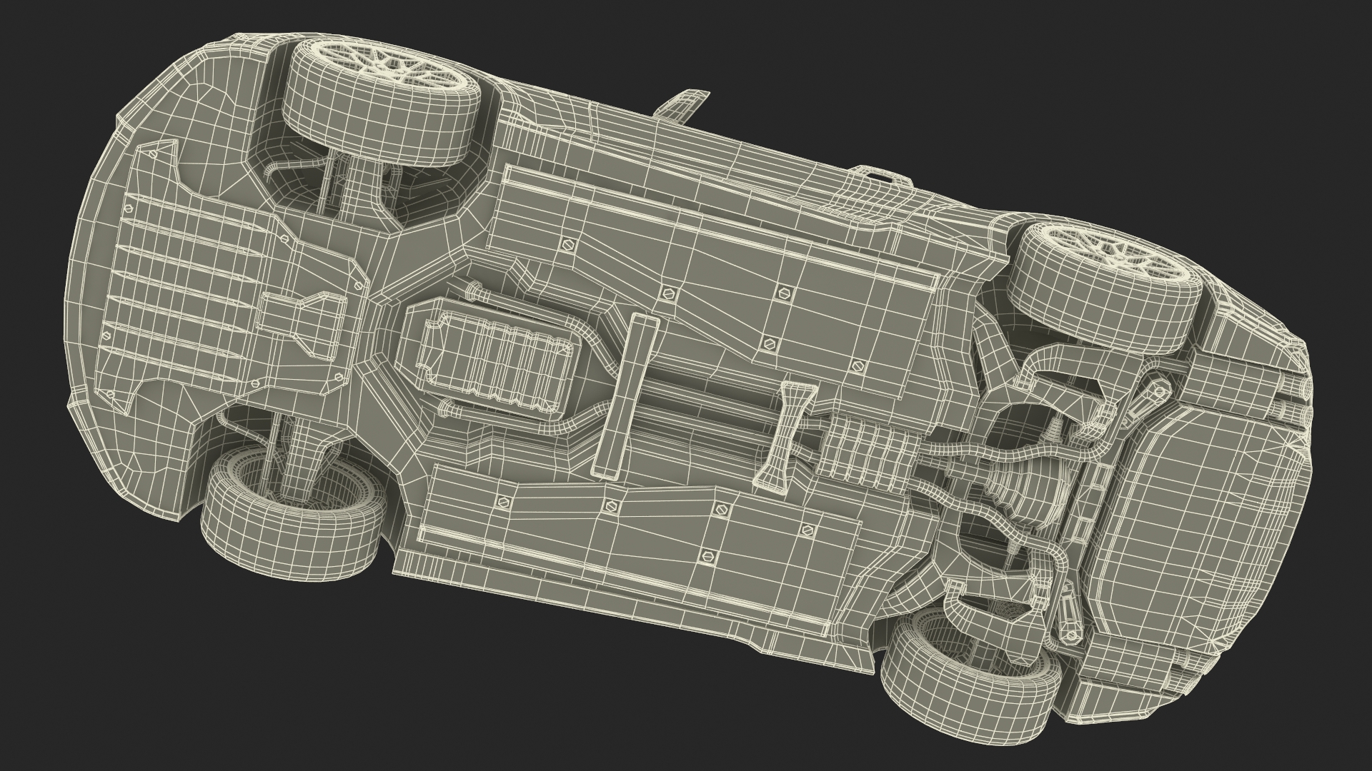 3D Ford Mustang 2024 Red Rigged model