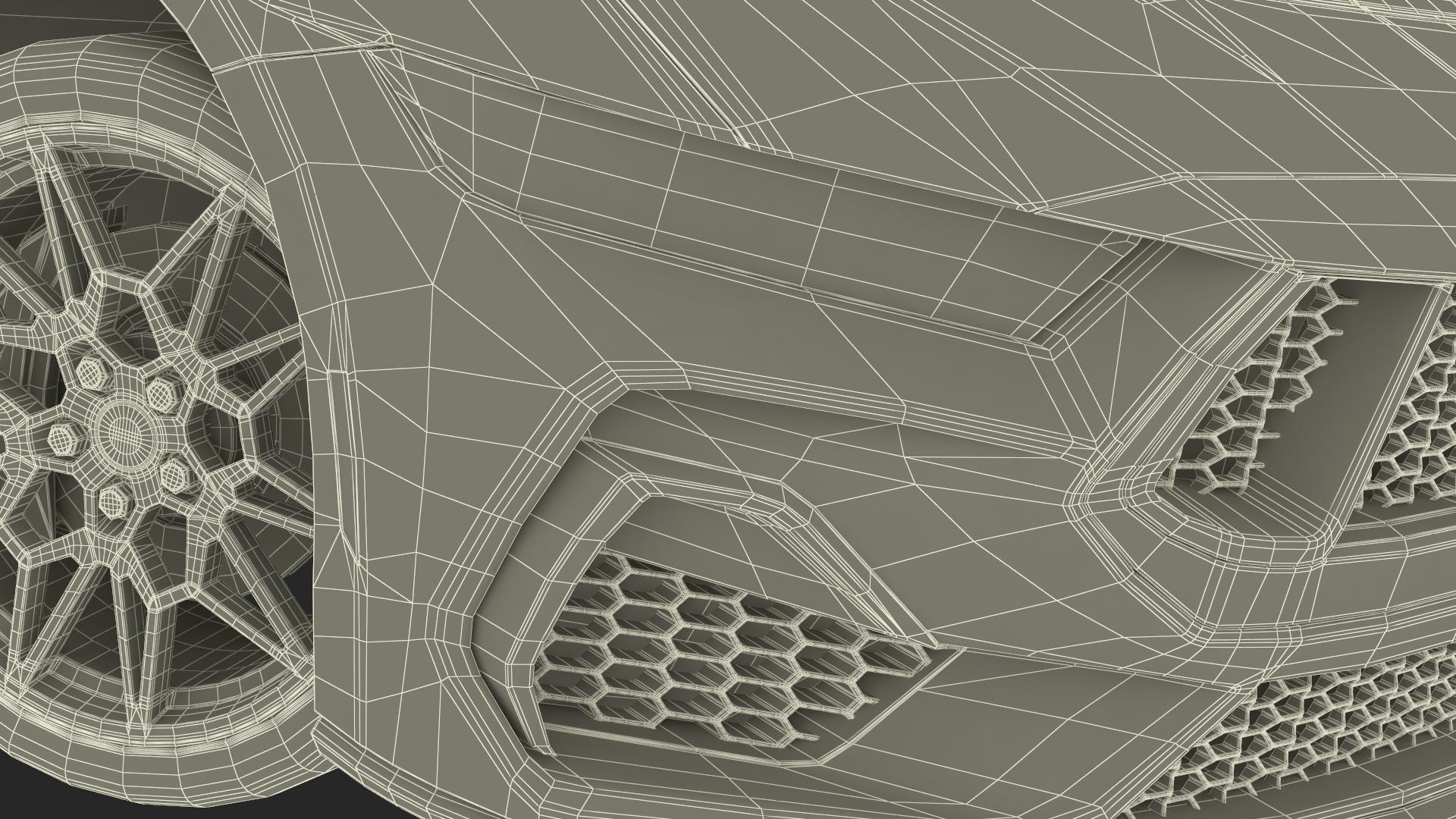 3D Ford Mustang 2024 Red Rigged model