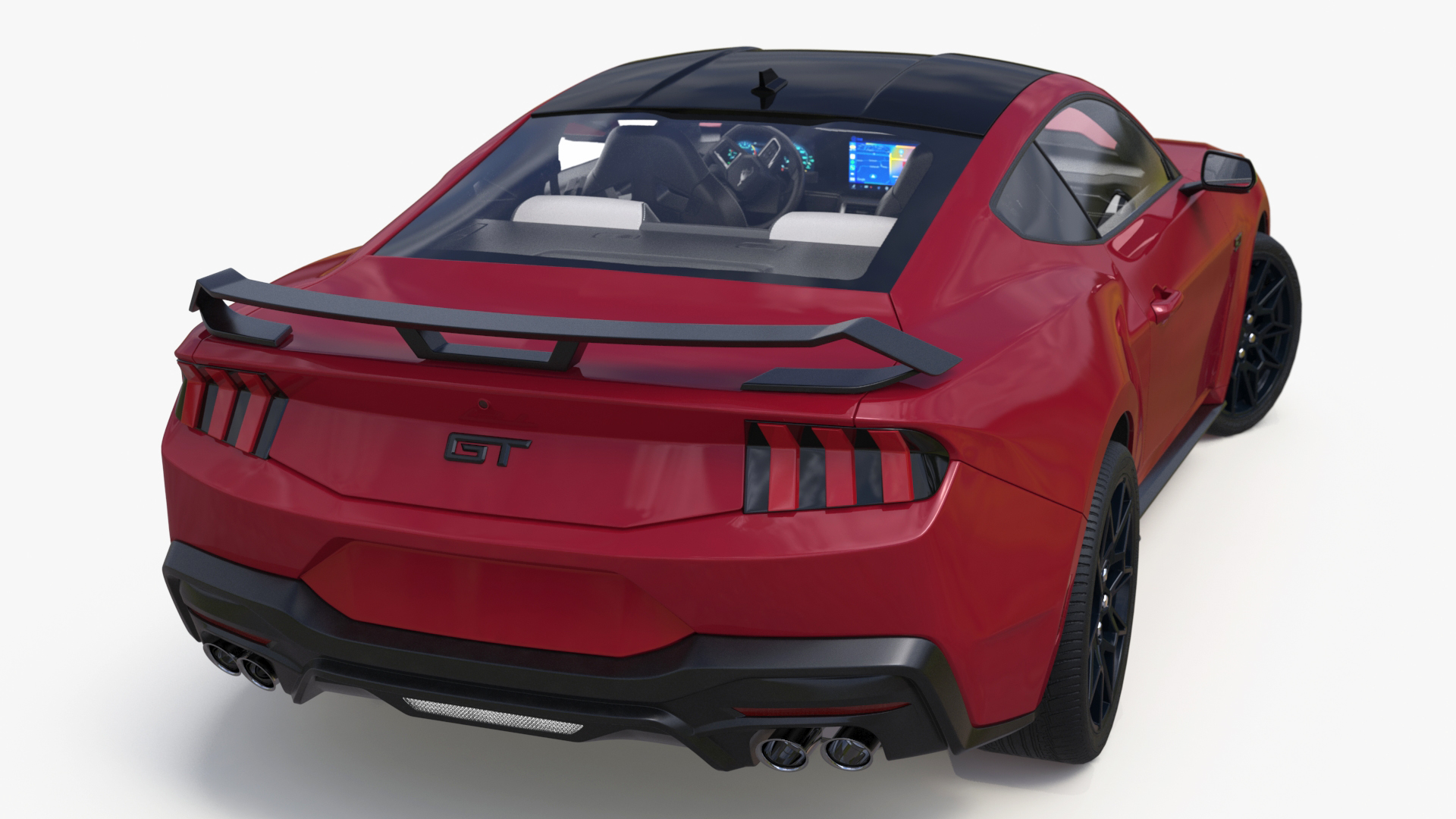 3D Ford Mustang 2024 Red Rigged model