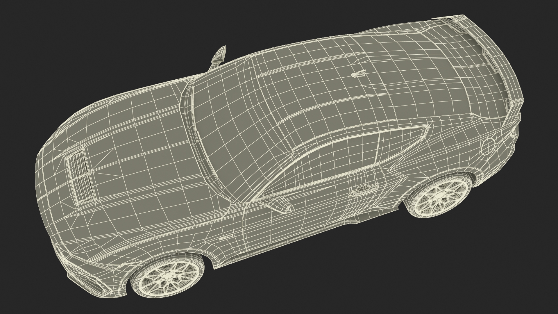 3D Ford Mustang 2024 Red Rigged model
