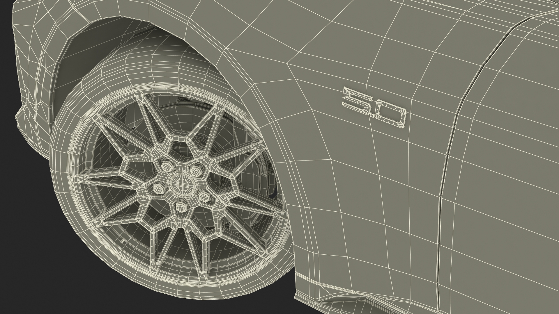 3D Ford Mustang 2024 Red Rigged model