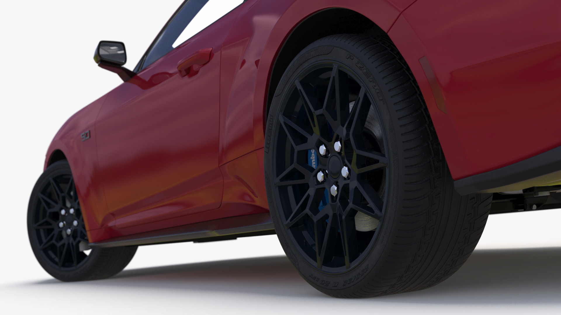 3D Ford Mustang 2024 Red Rigged model