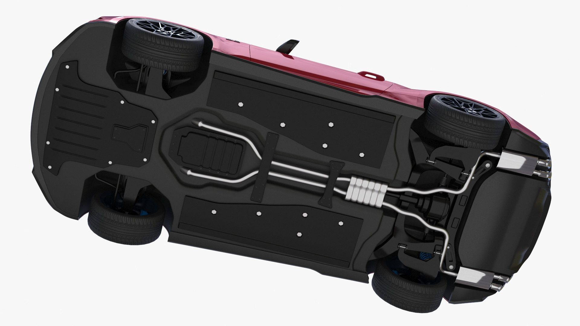 3D Ford Mustang 2024 Red Rigged model