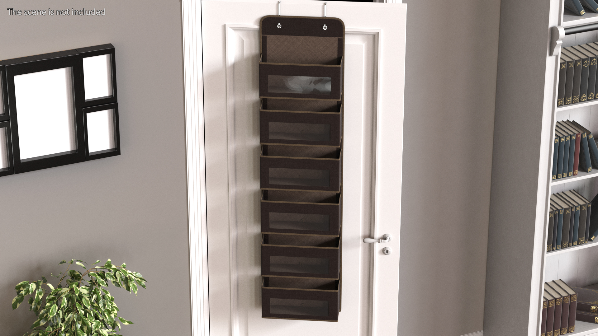 3D Wall Hanging Organizer with Pockets Brown