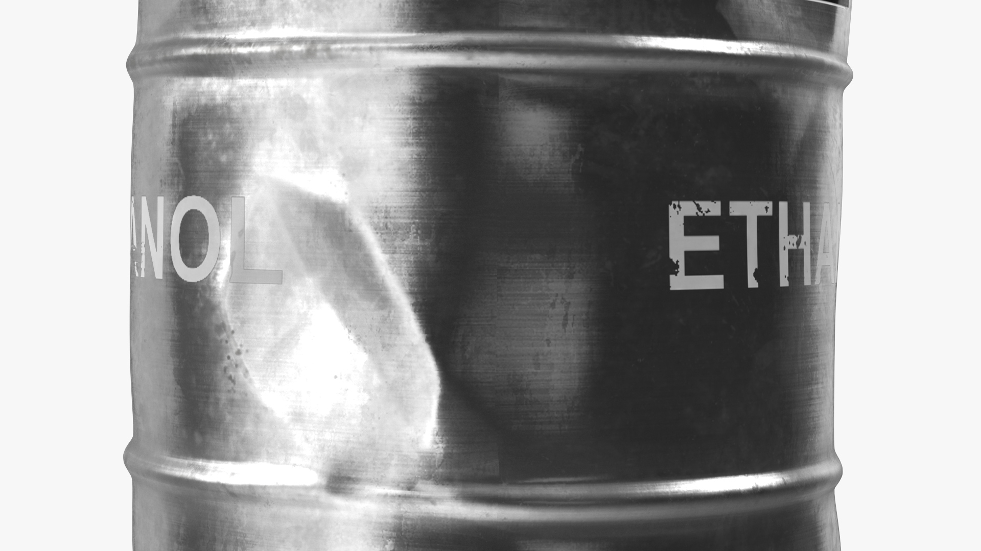 Old Ethanol Metal Barrel 3D model