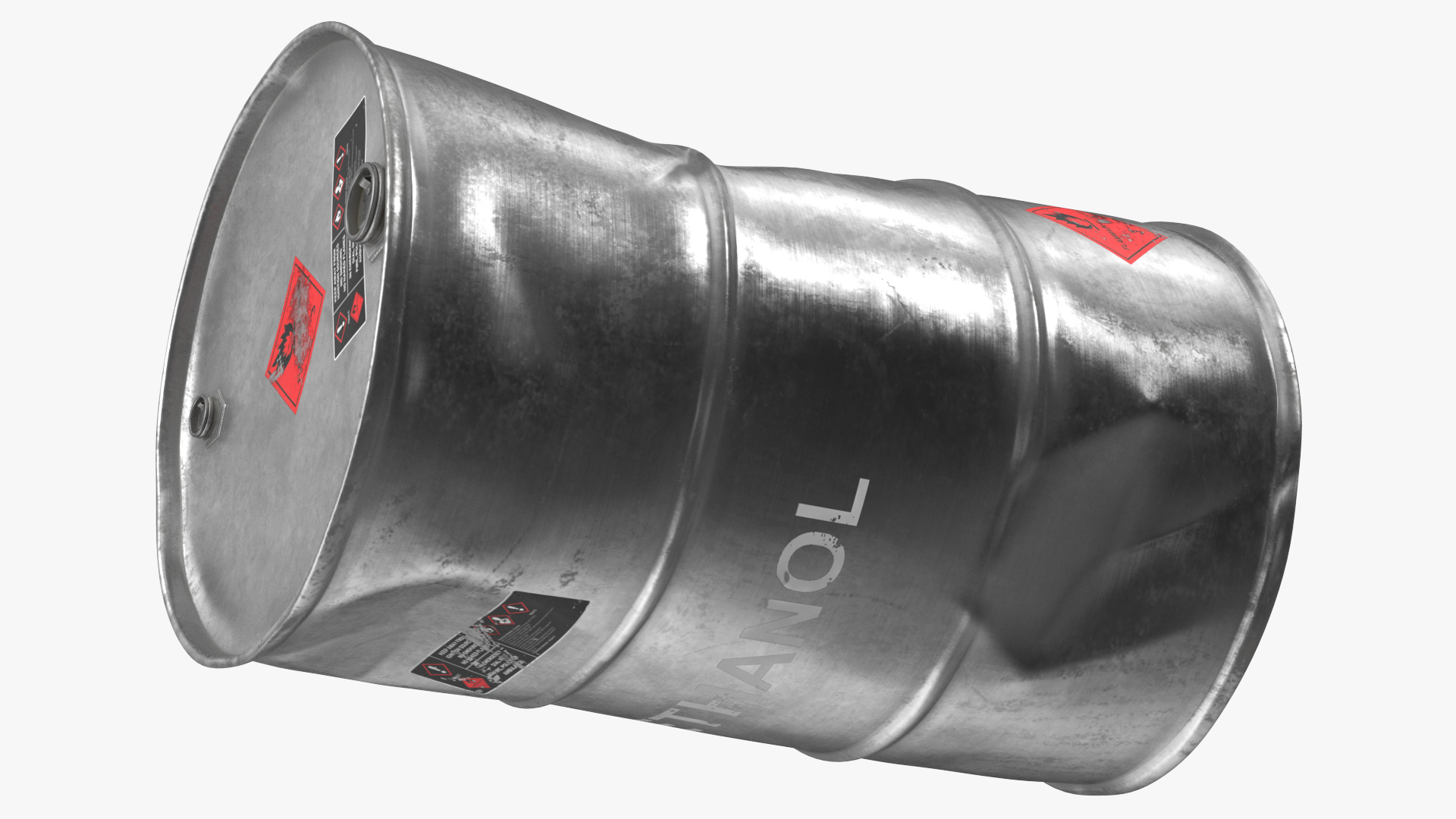 Old Ethanol Metal Barrel 3D model