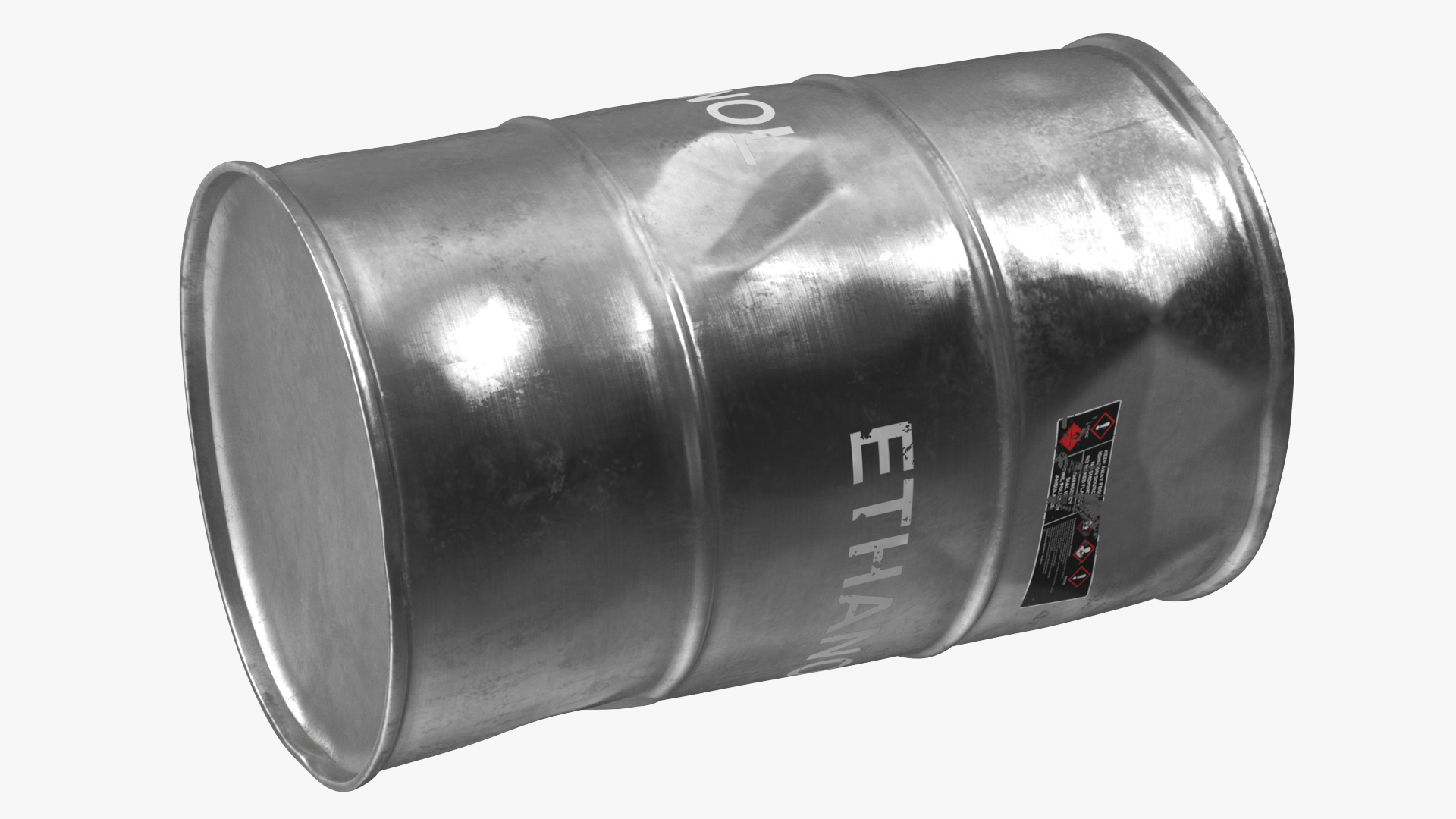 Old Ethanol Metal Barrel 3D model