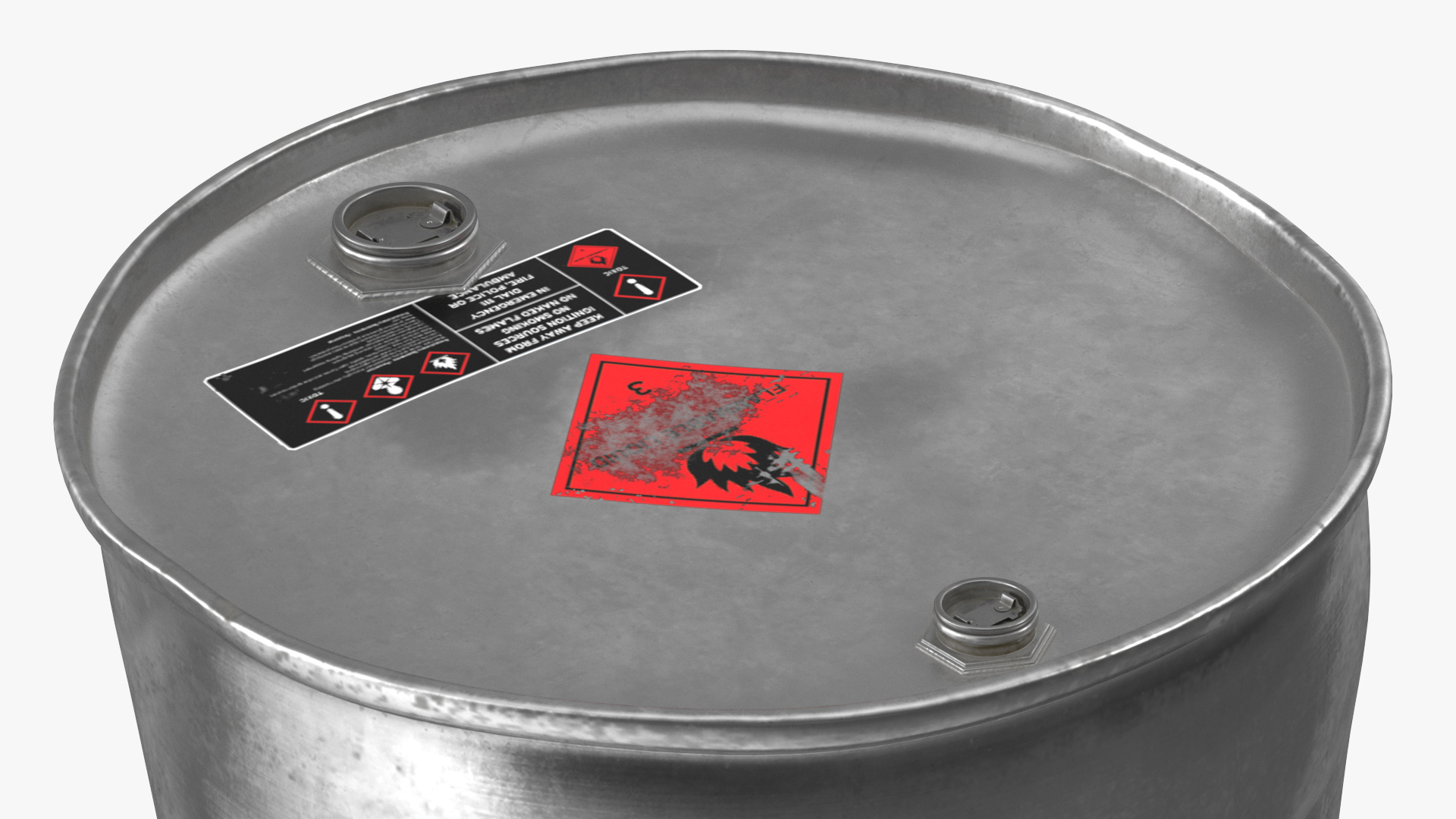 Old Ethanol Metal Barrel 3D model