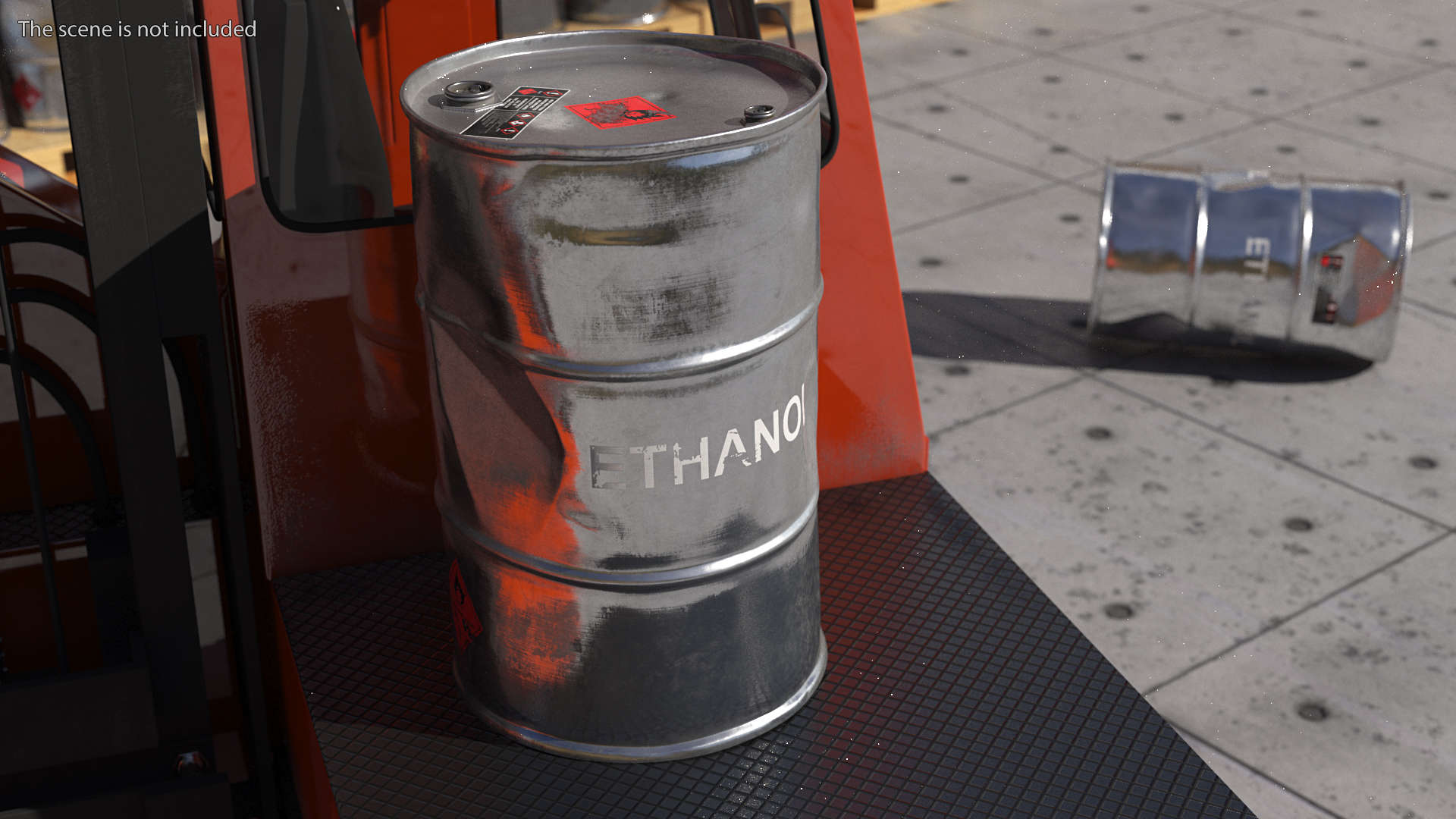 Old Ethanol Metal Barrel 3D model