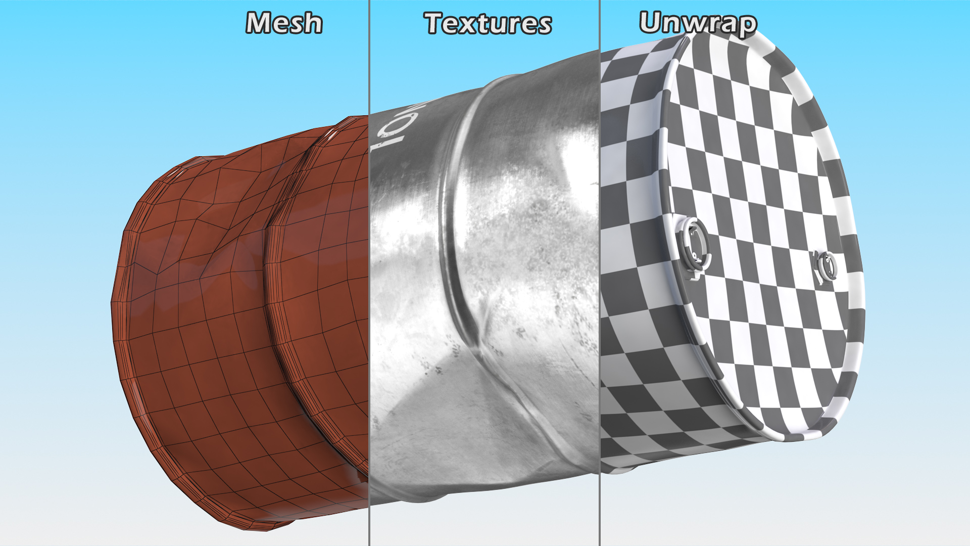 Old Ethanol Metal Barrel 3D model