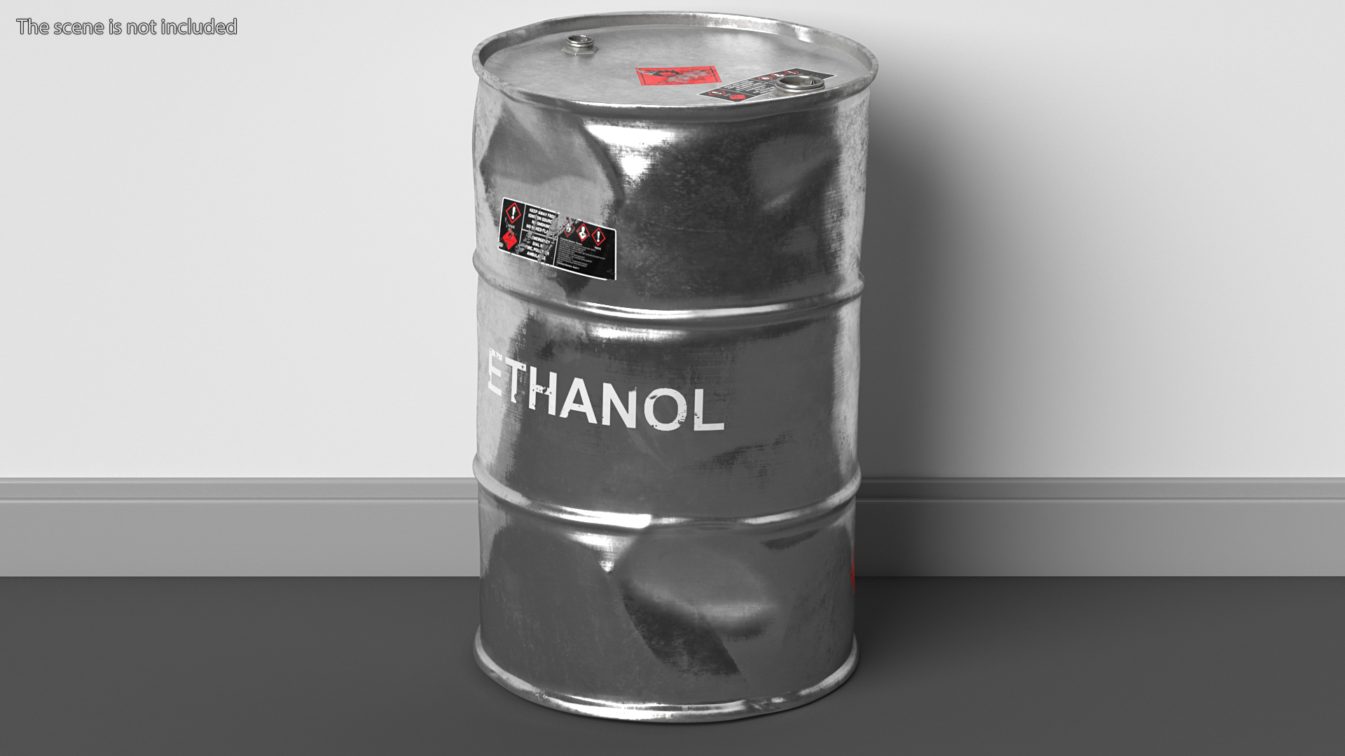 Old Ethanol Metal Barrel 3D model