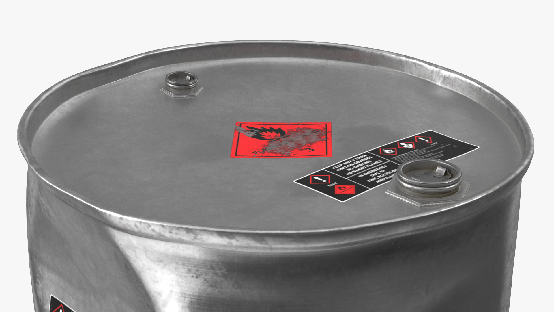 Old Ethanol Metal Barrel 3D model