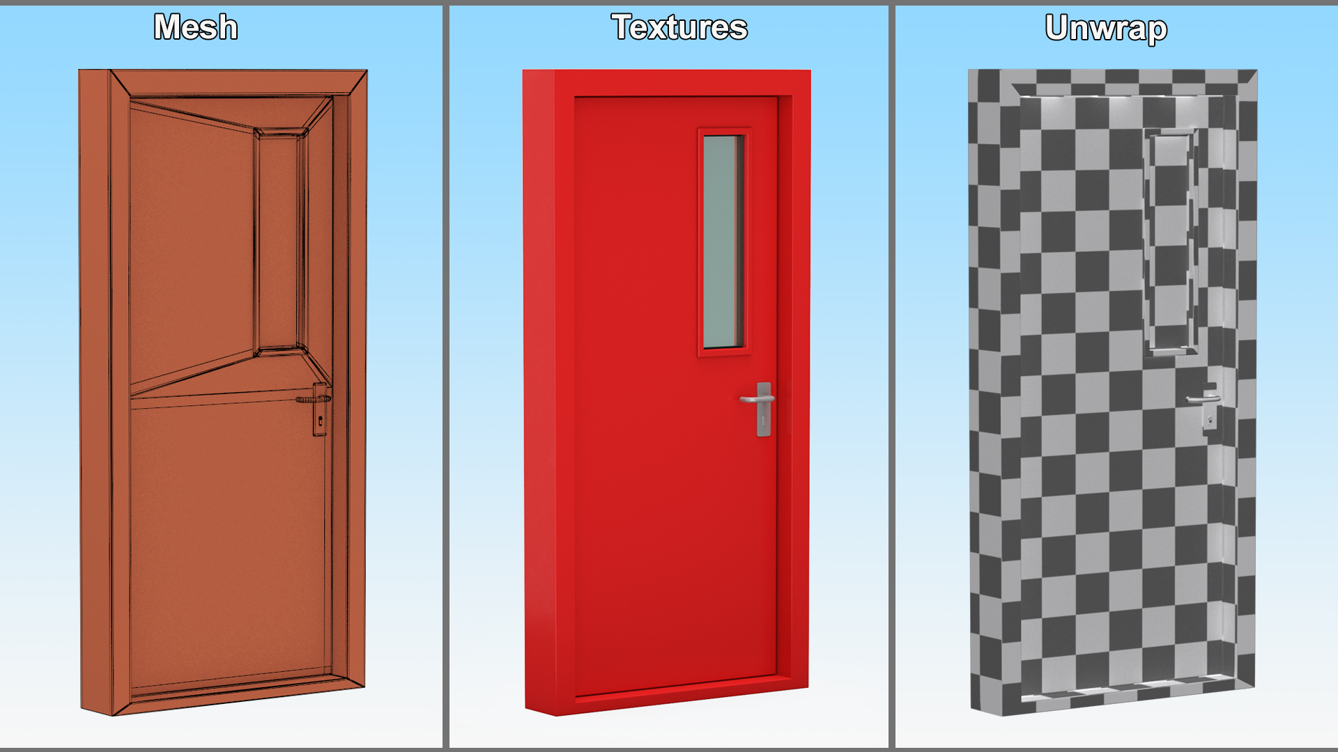 3D model Steel Personnel Door