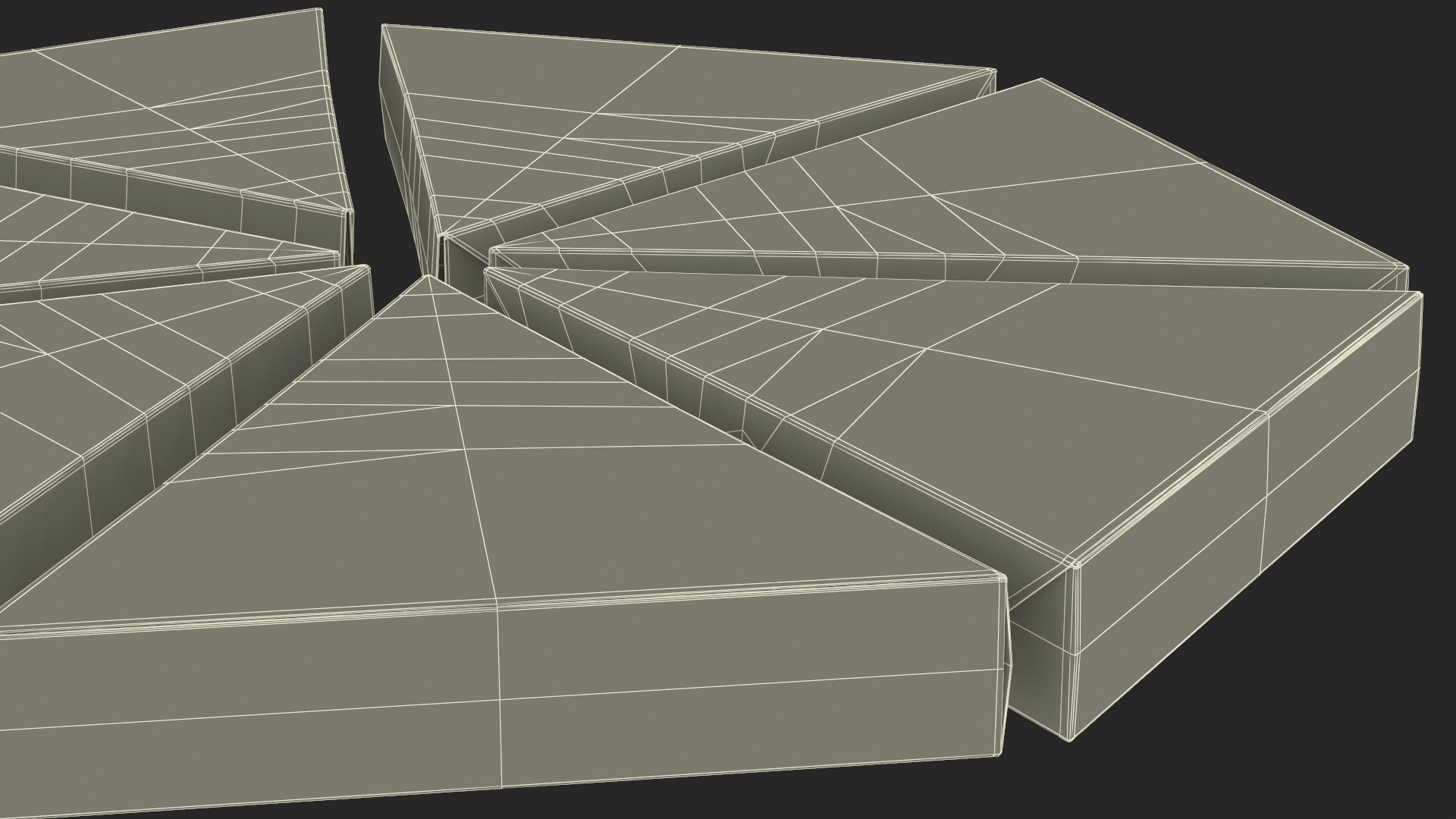 3D Round of Triangle Pizza Slice Party Boxes