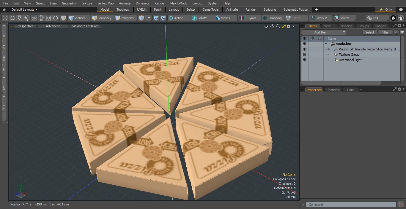 3D Round of Triangle Pizza Slice Party Boxes