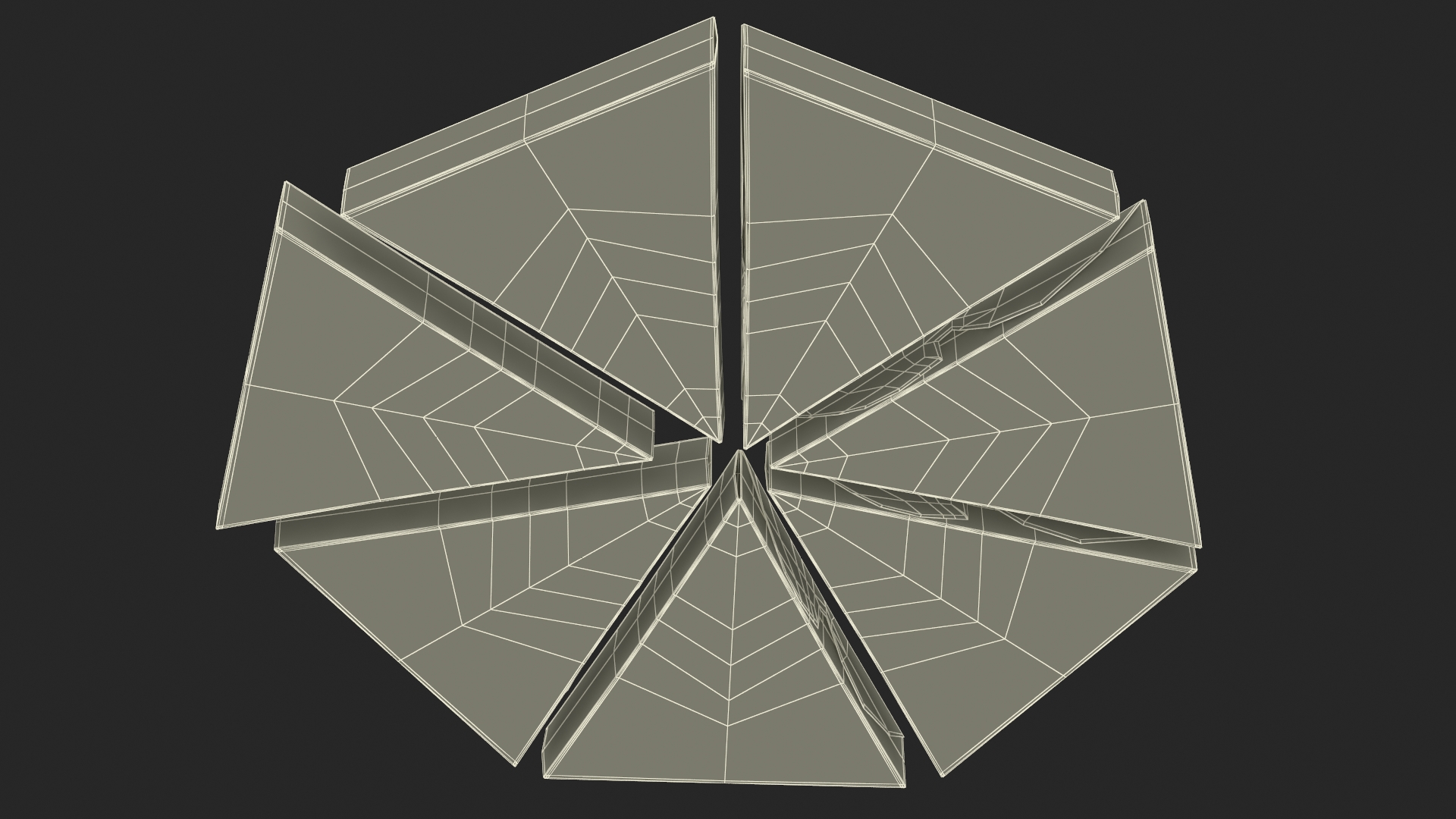 3D Round of Triangle Pizza Slice Party Boxes