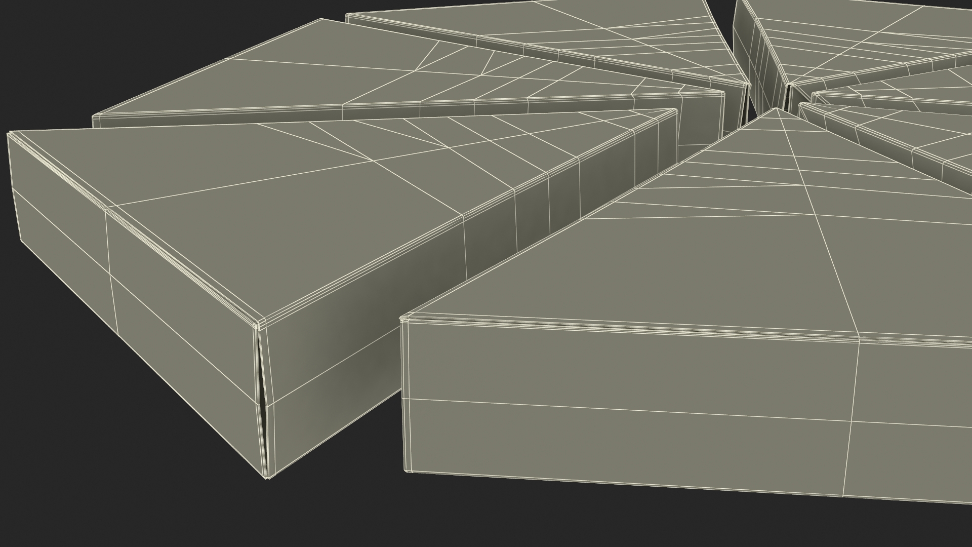 3D Round of Triangle Pizza Slice Party Boxes
