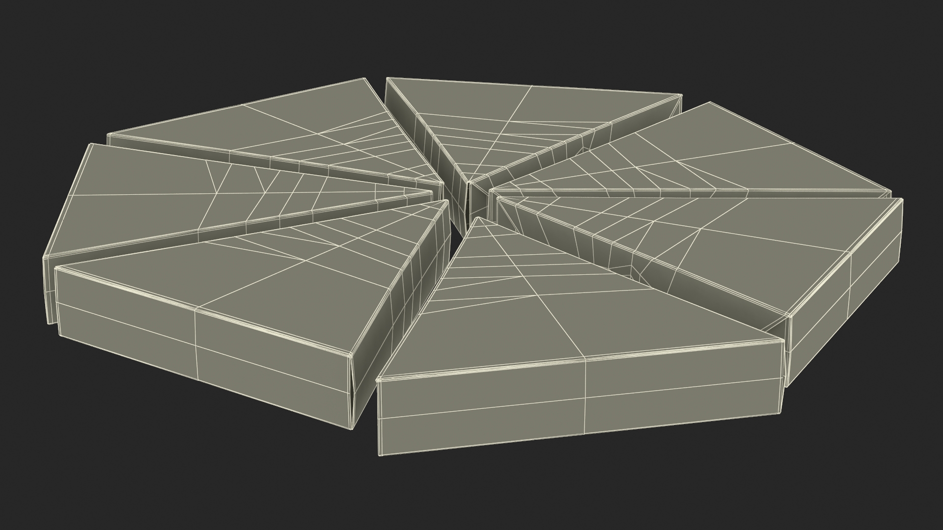 3D Round of Triangle Pizza Slice Party Boxes