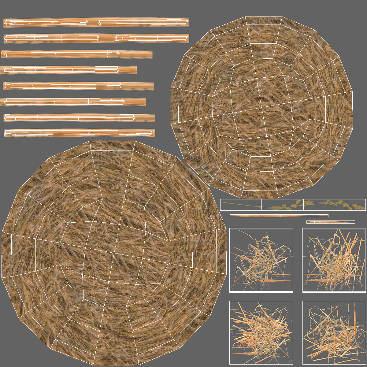 3D Straw Nest with Quail Eggs