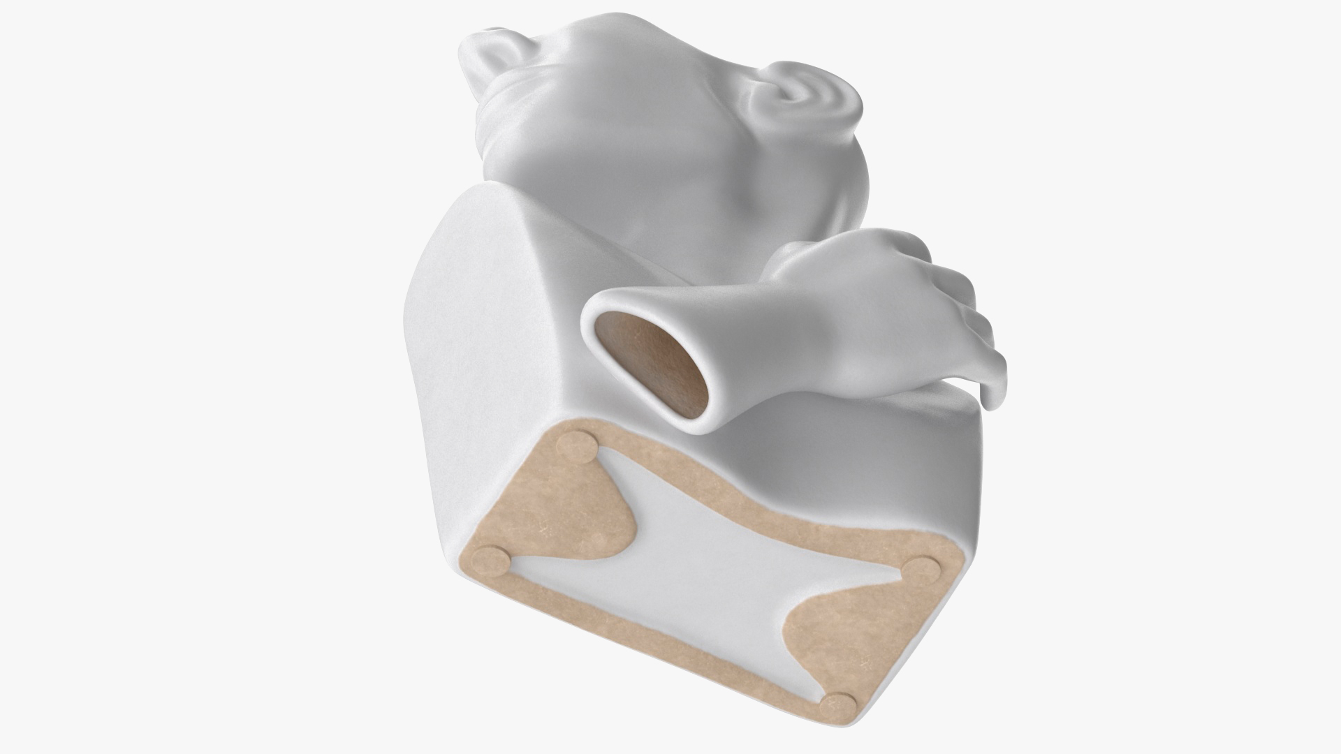 Head Shaped Flower Vase White 3D model