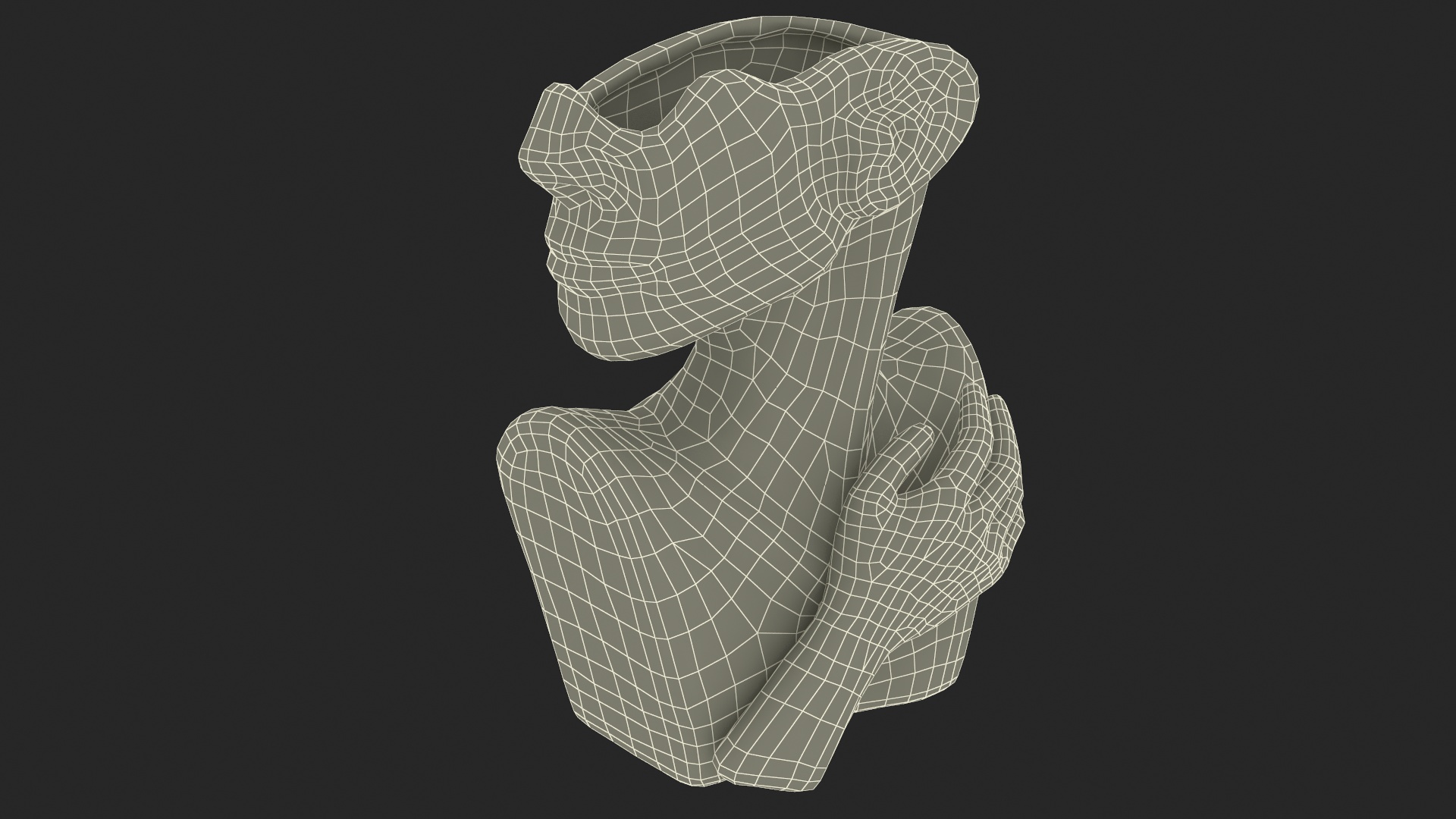 Head Shaped Flower Vase White 3D model