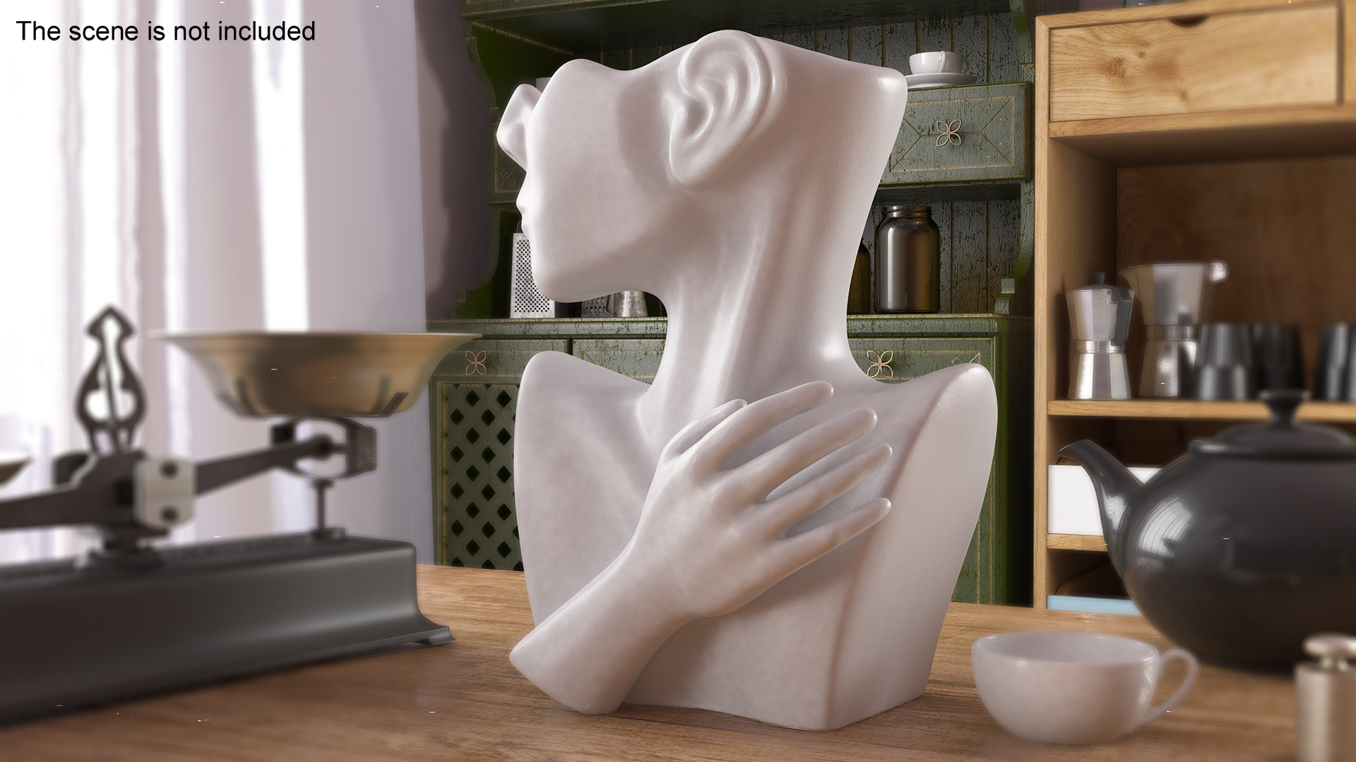 Head Shaped Flower Vase White 3D model