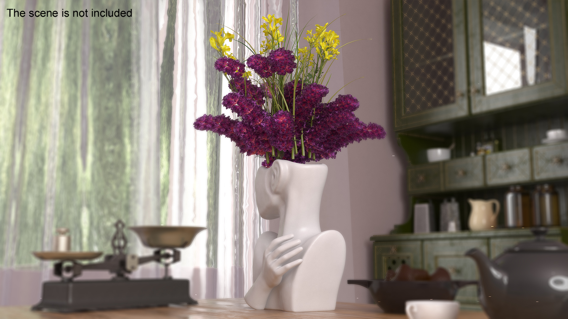 Head Shaped Flower Vase White 3D model