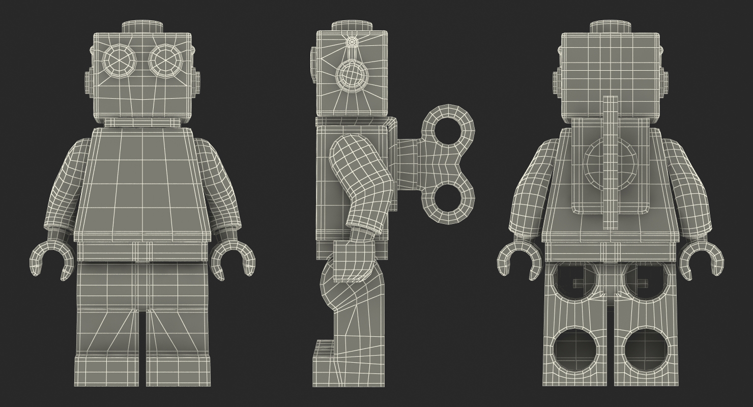 3D Lego Lady Robot Minifigure