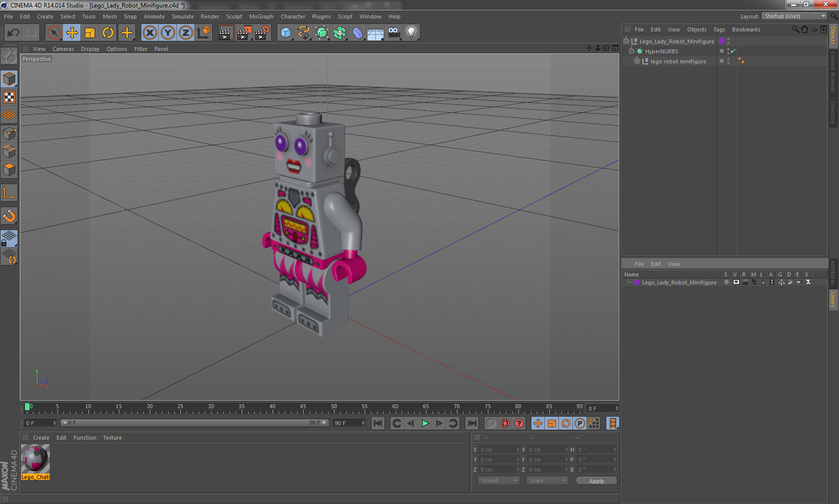 3D Lego Lady Robot Minifigure