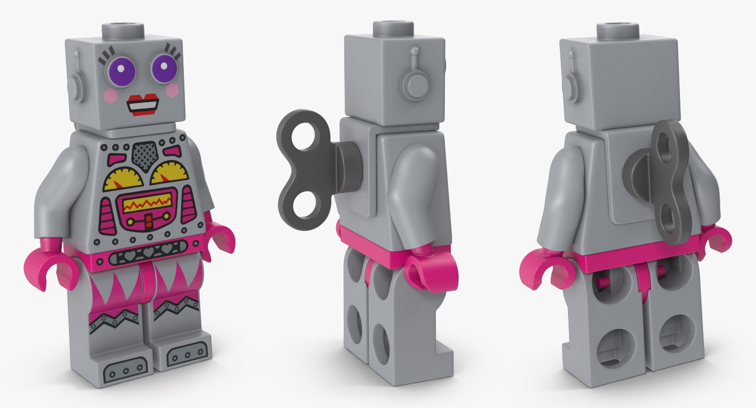 3D Lego Lady Robot Minifigure
