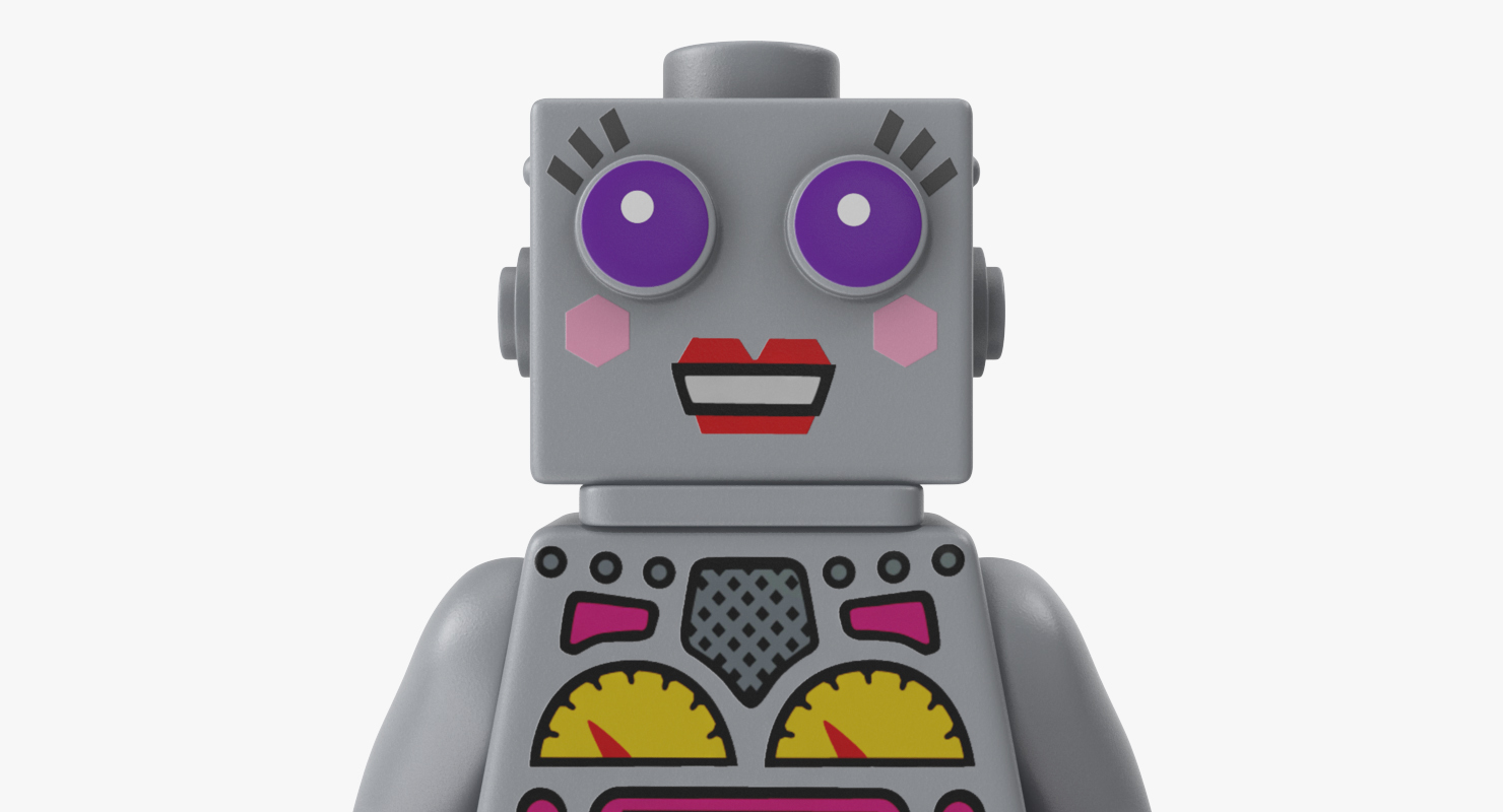 3D Lego Lady Robot Minifigure