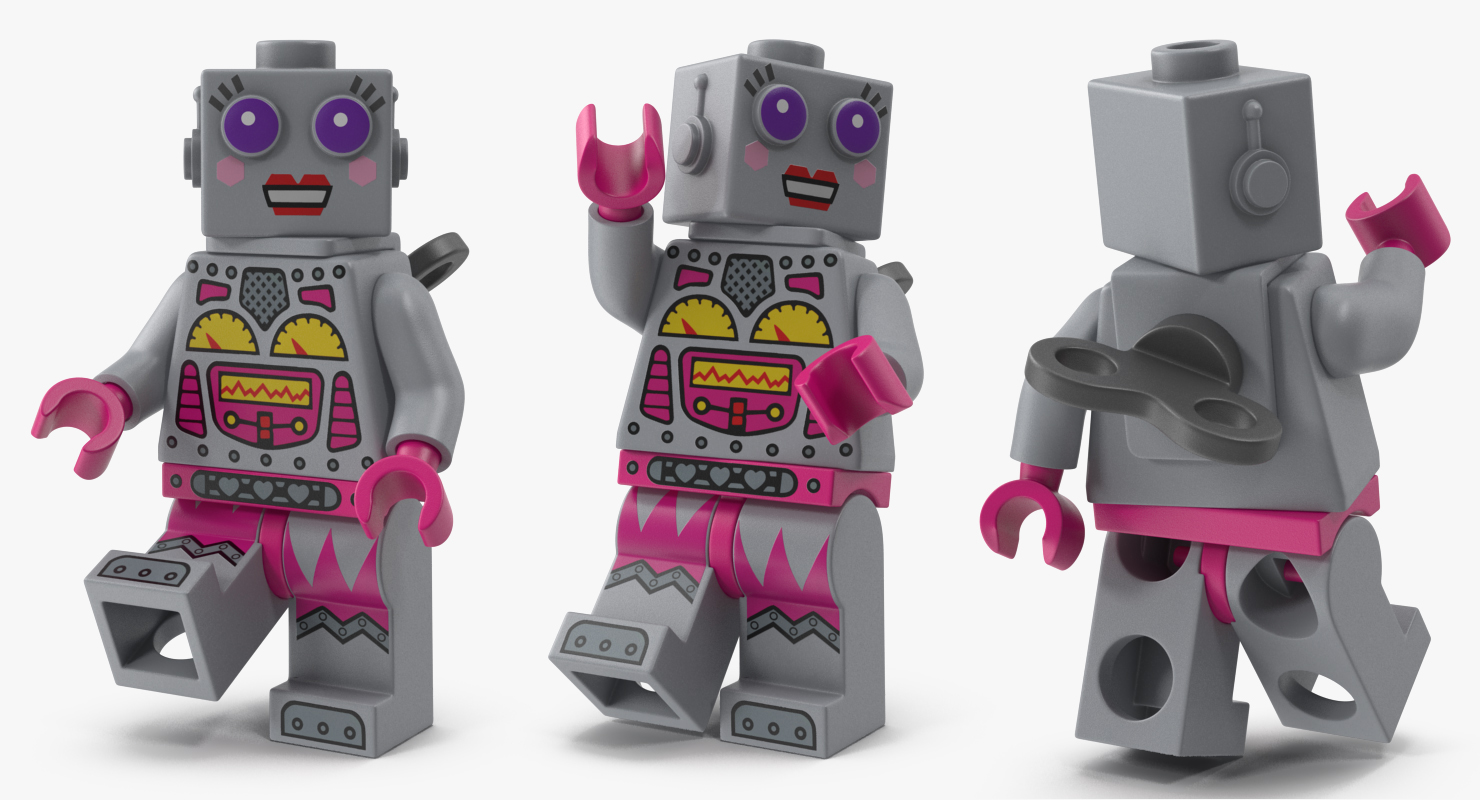 3D Lego Lady Robot Minifigure