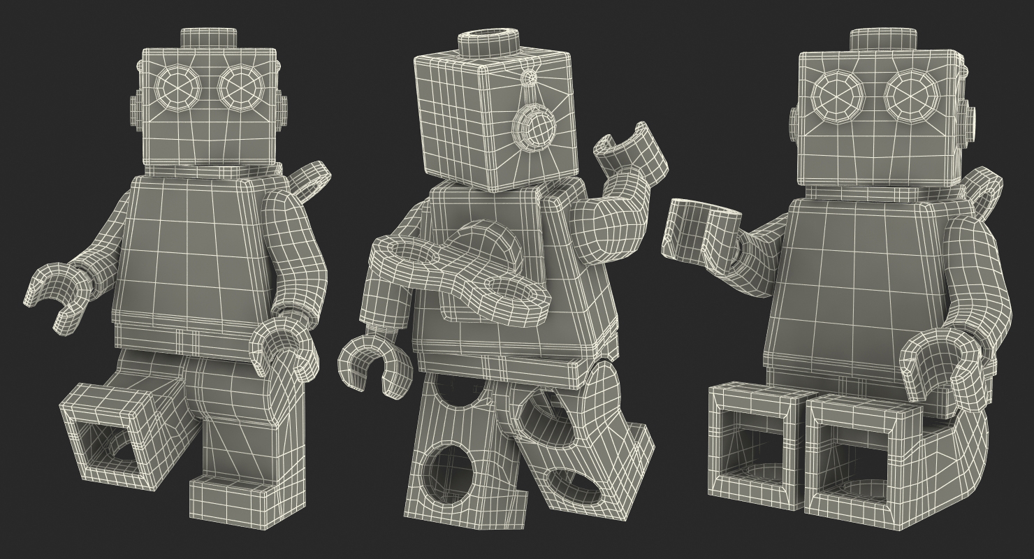 3D Lego Lady Robot Minifigure