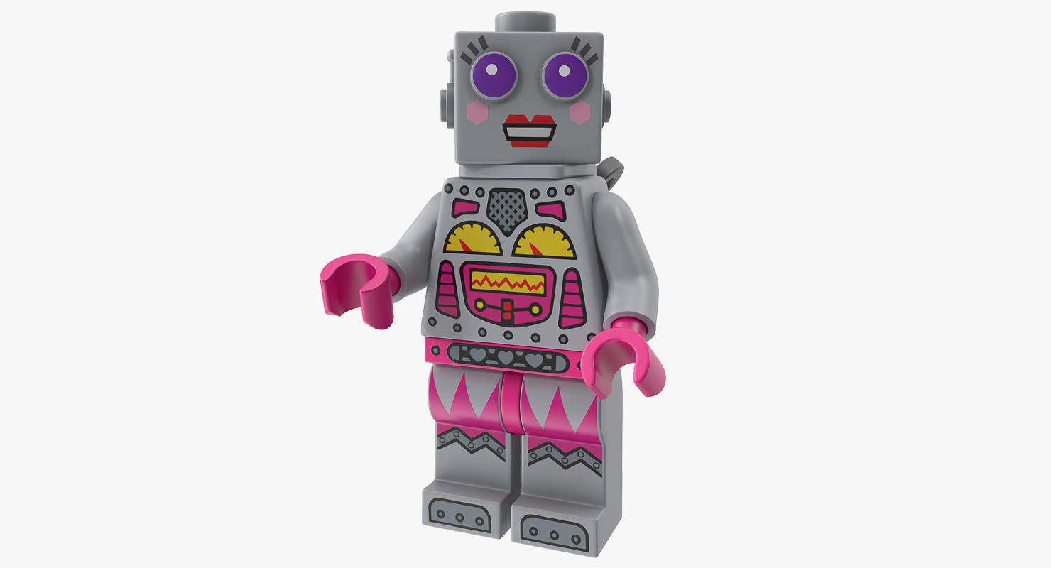 3D Lego Lady Robot Minifigure