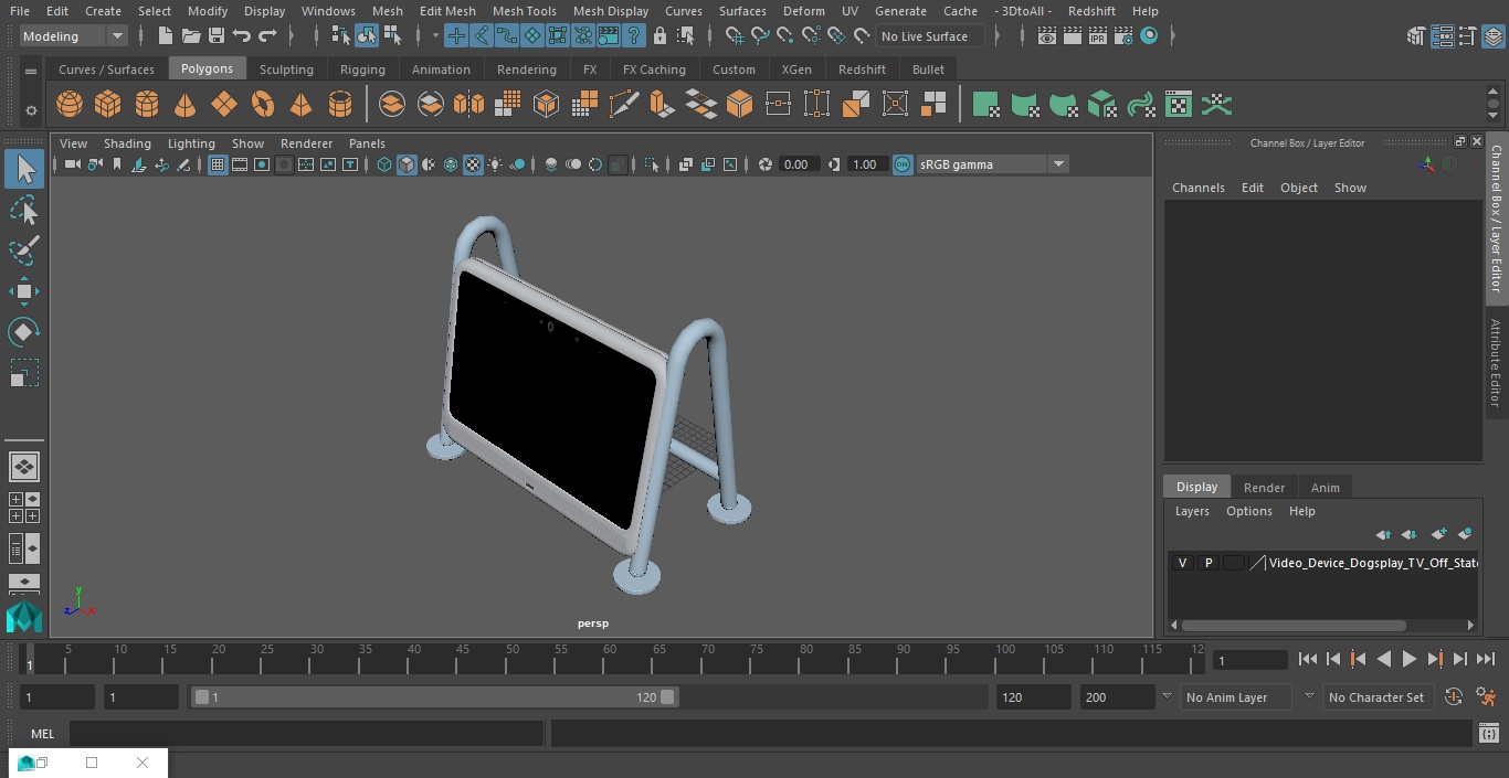 Video Device Dogsplay TV Off State 3D model