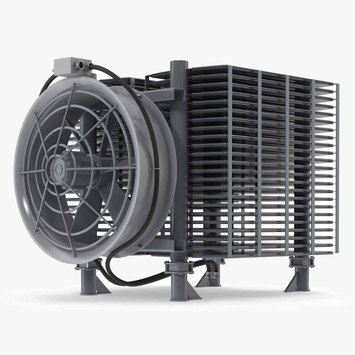 Industrial Radiator Fan 3D model preview