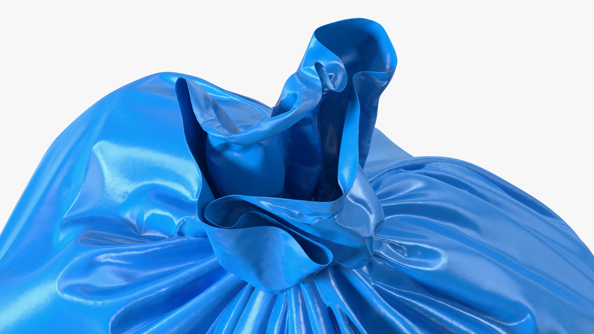 Tied Closed Blue Rubbish Bag Small 3D model