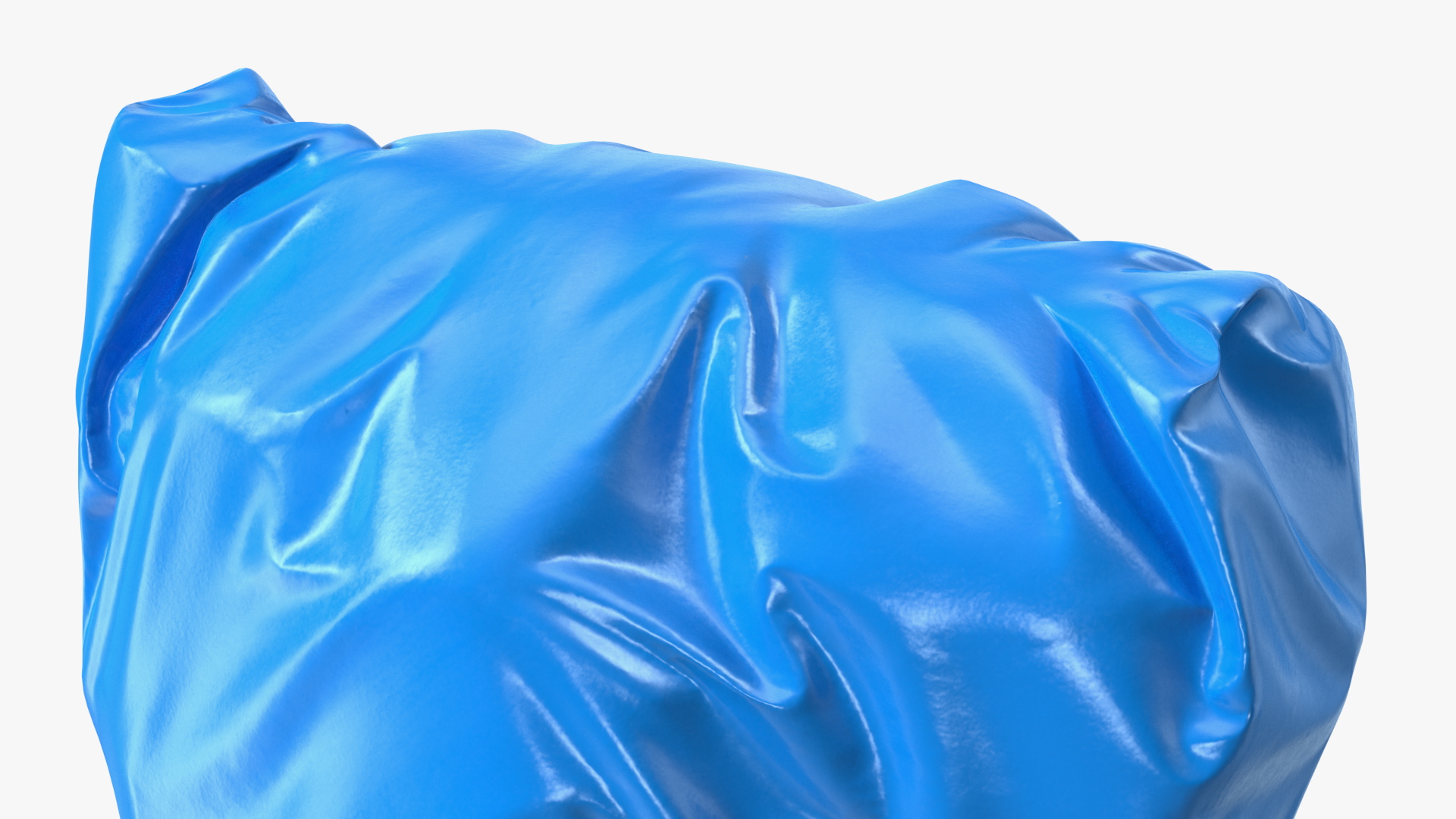 Tied Closed Blue Rubbish Bag Small 3D model