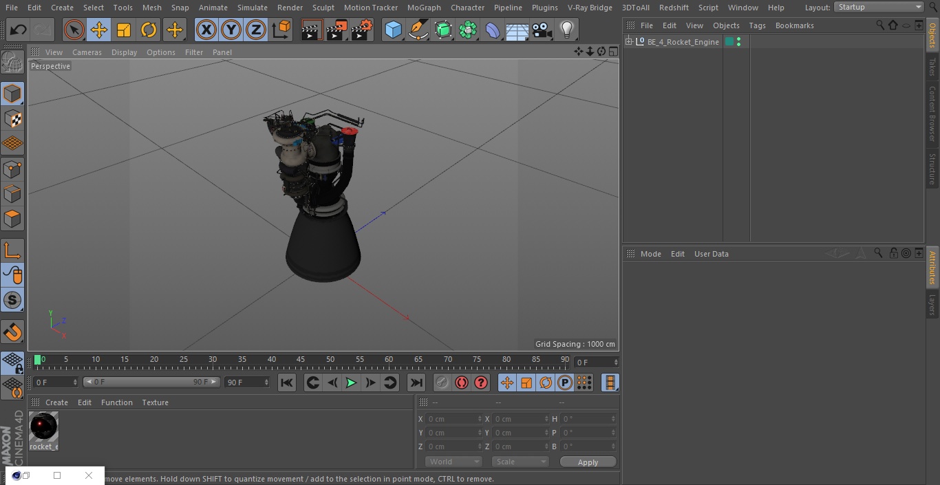 3D BE-4 Rocket Engine model