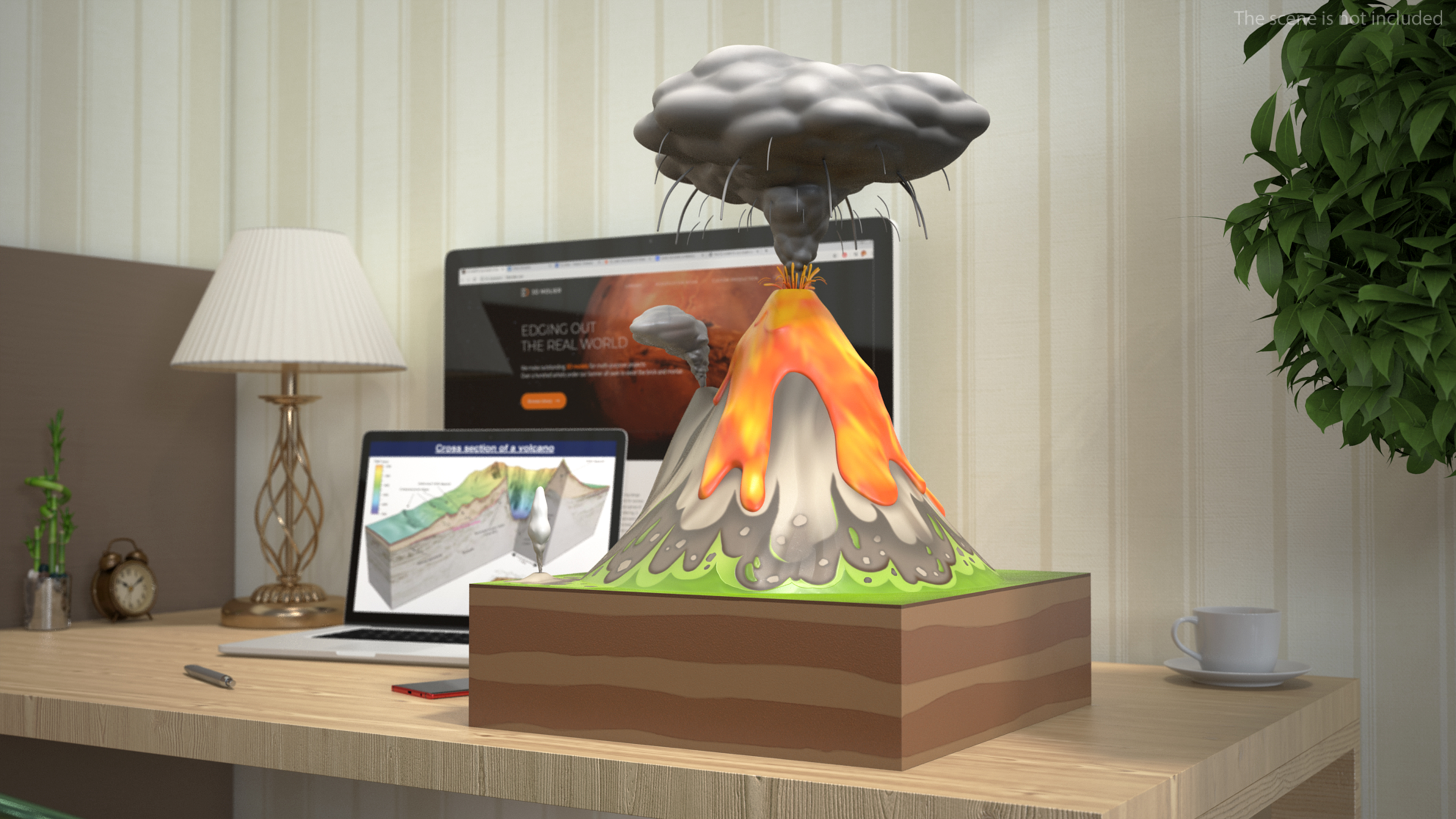 Cross Section of Volcano 3D model