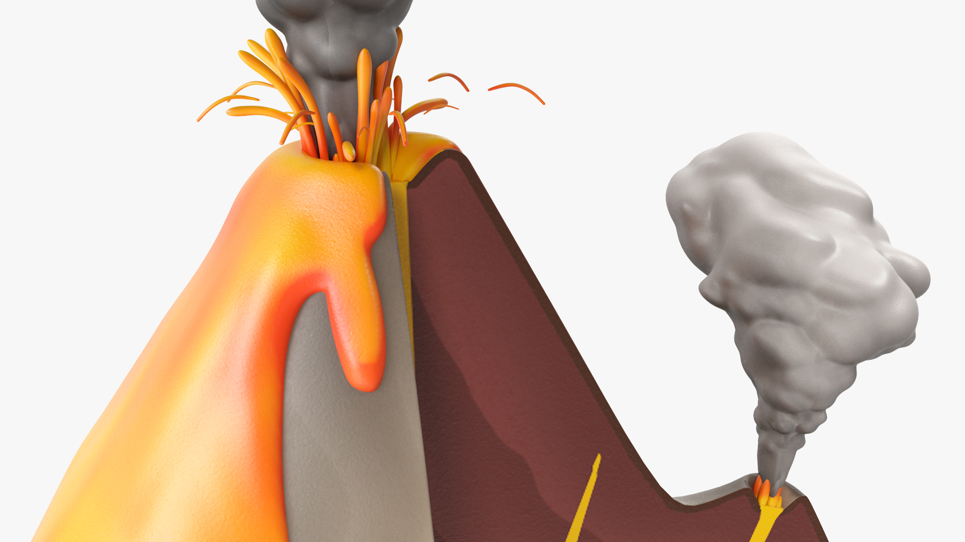 Cross Section of Volcano 3D model
