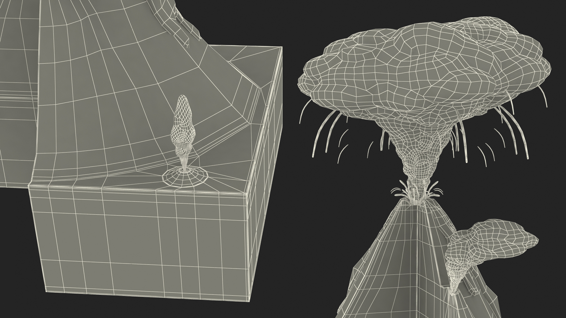 Cross Section of Volcano 3D model