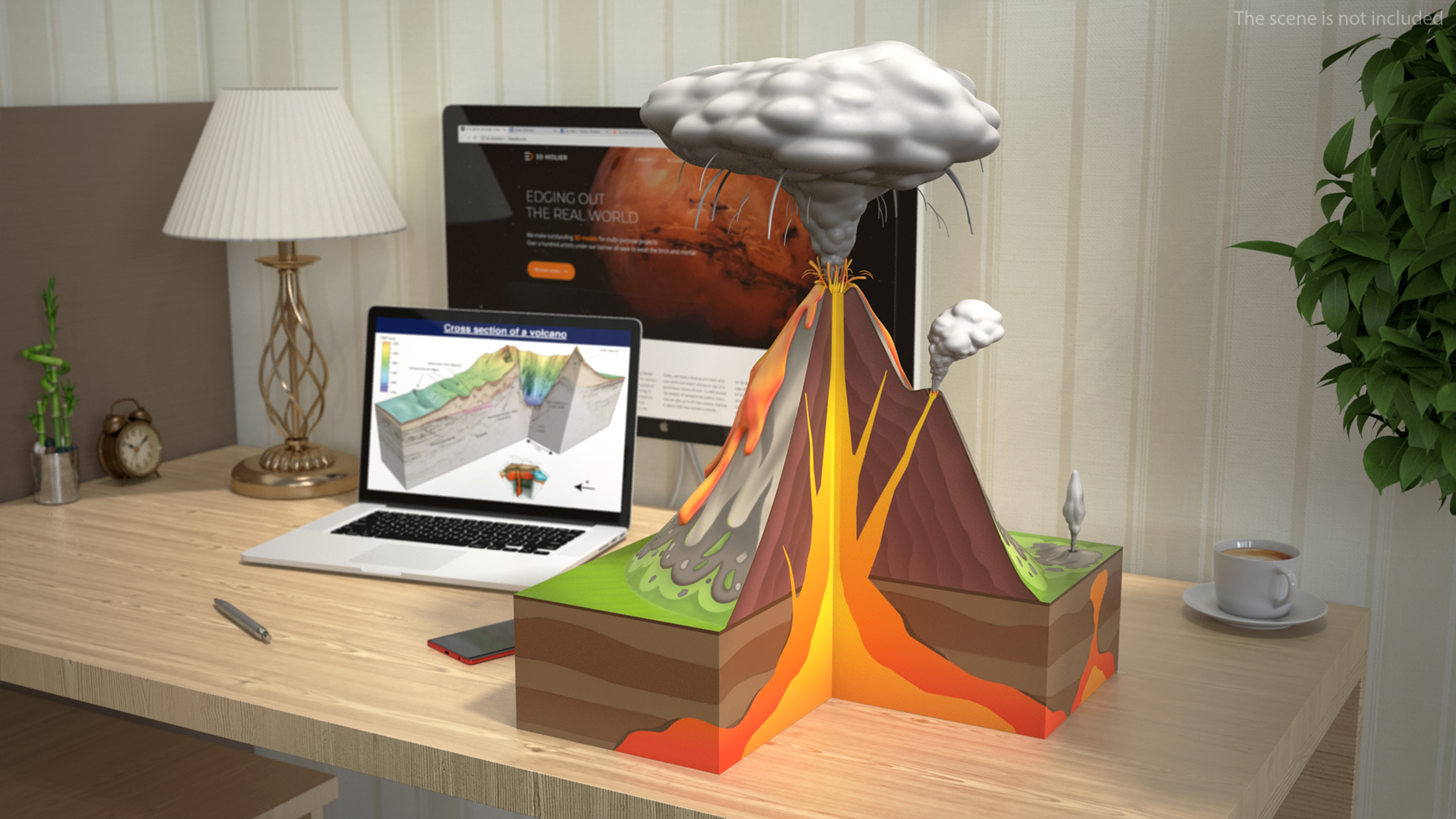 Cross Section of Volcano 3D model