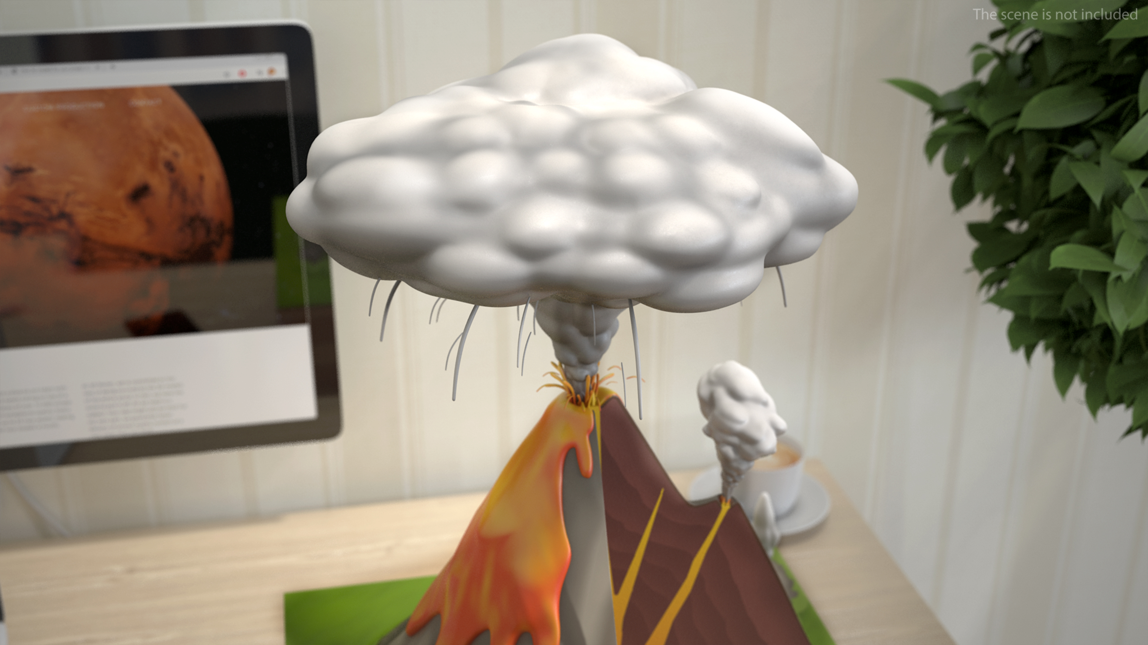 Cross Section of Volcano 3D model