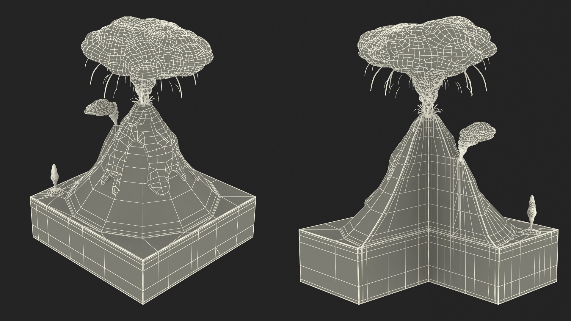 Cross Section of Volcano 3D model