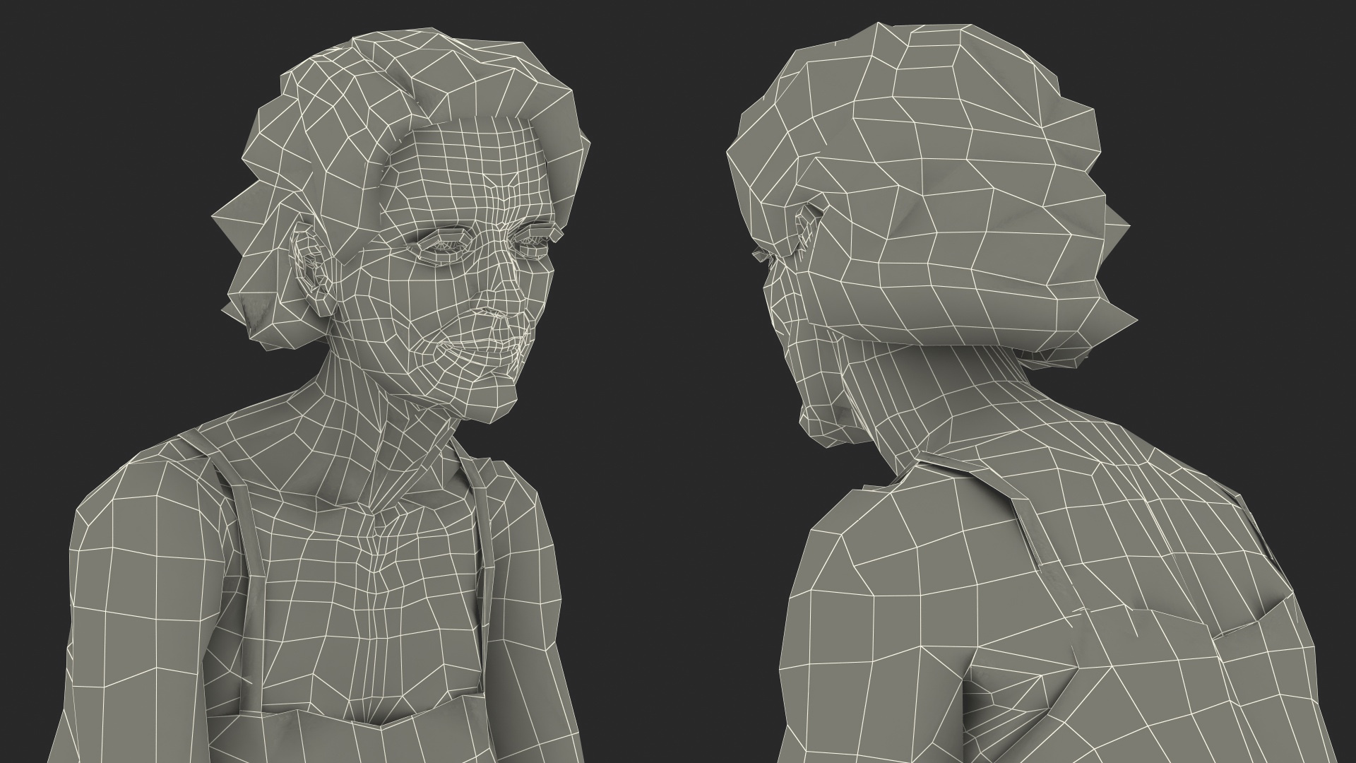 3D Elderly Woman in Sleepwear Siting Pose model