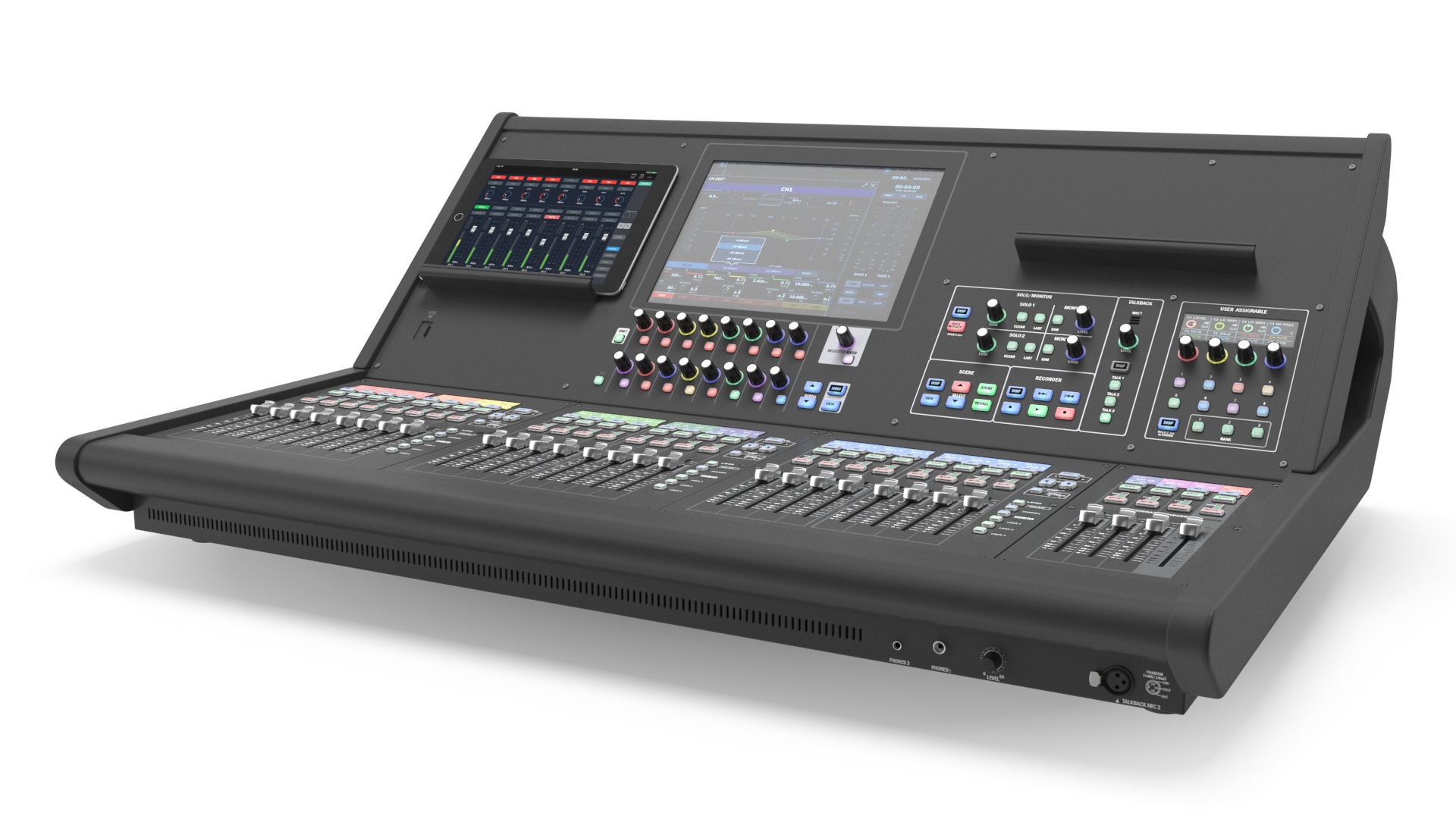 Live Mixing Console Grey Lights On 3D model