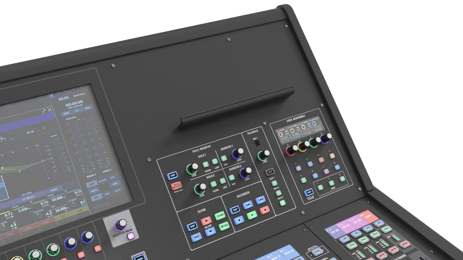 Live Mixing Console Grey Lights On 3D model